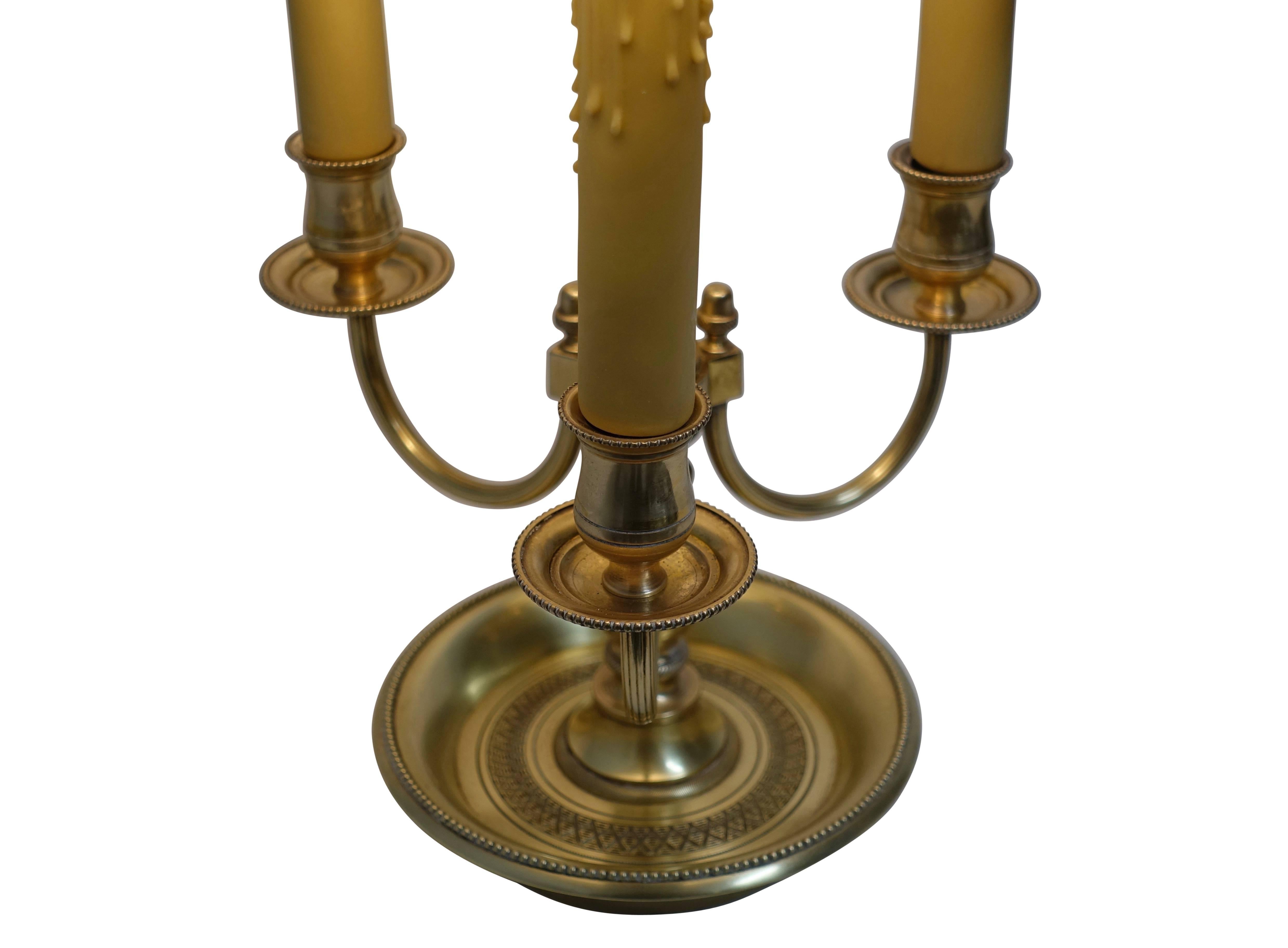 French Louis XVI Style Brass Bouillotte Lamp 3