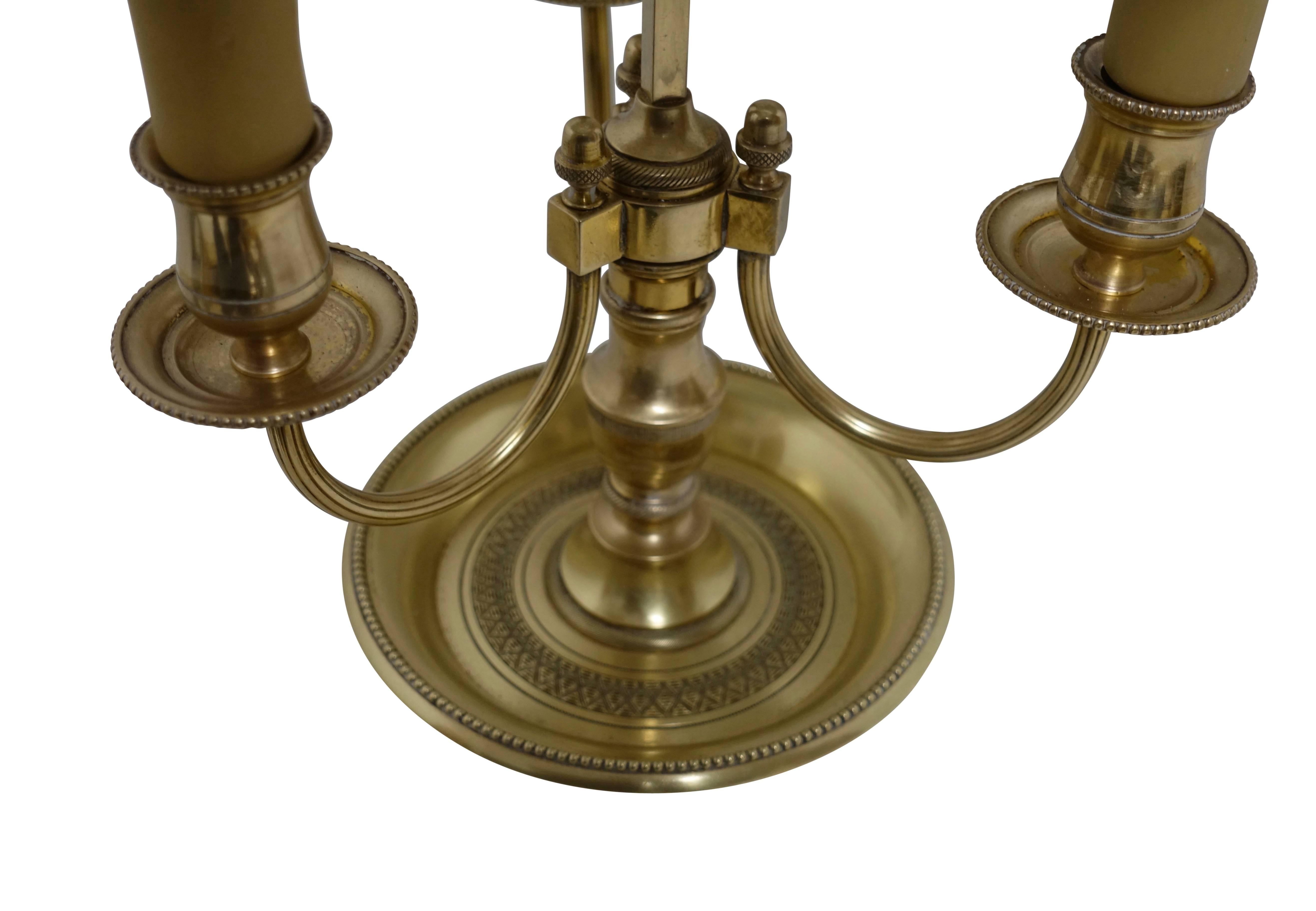 French Louis XVI Style Brass Bouillotte Lamp 4