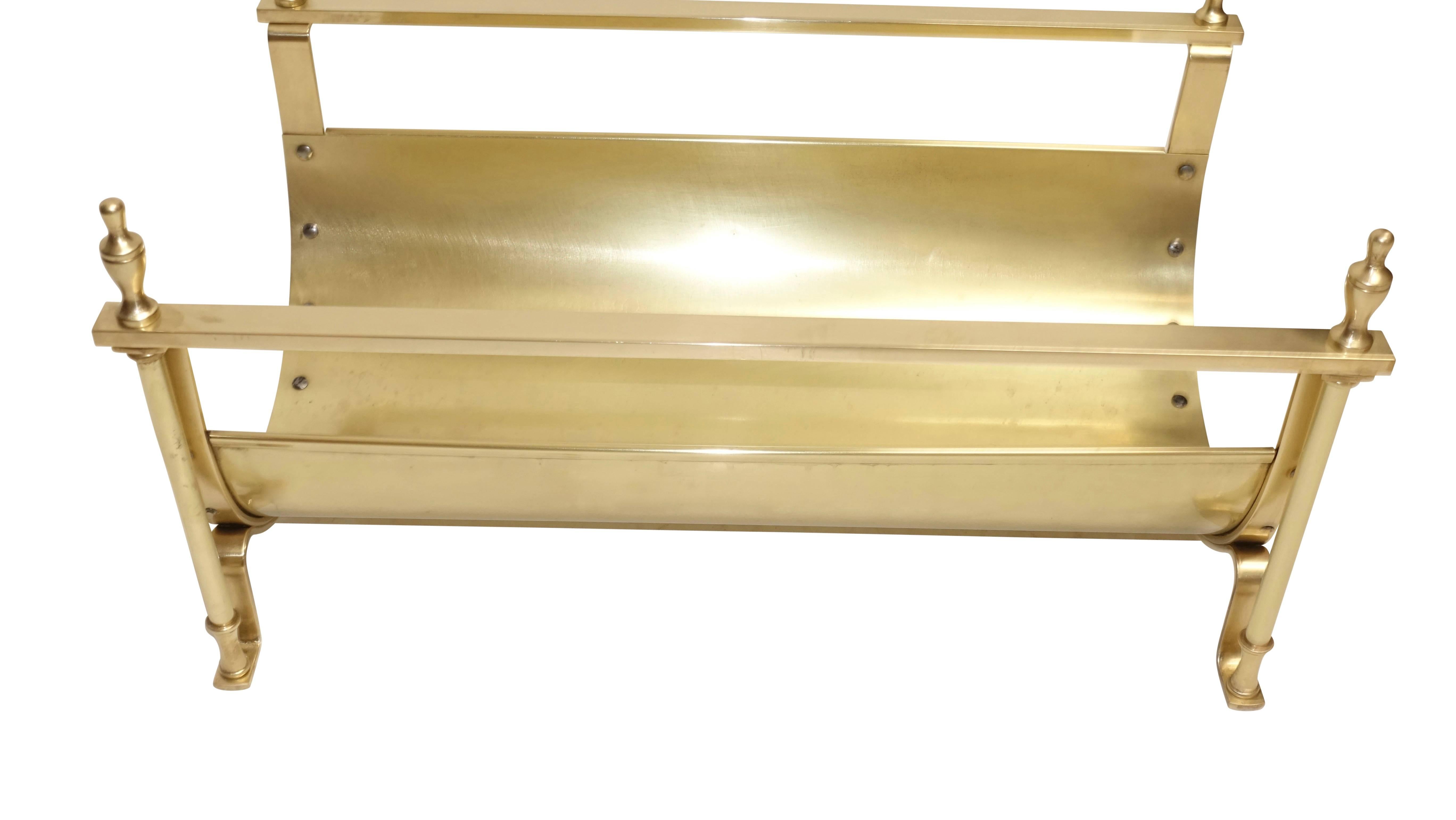 Neoclassical Style Brass Log Holder at 1stDibs brass log holder basket, brass log basket