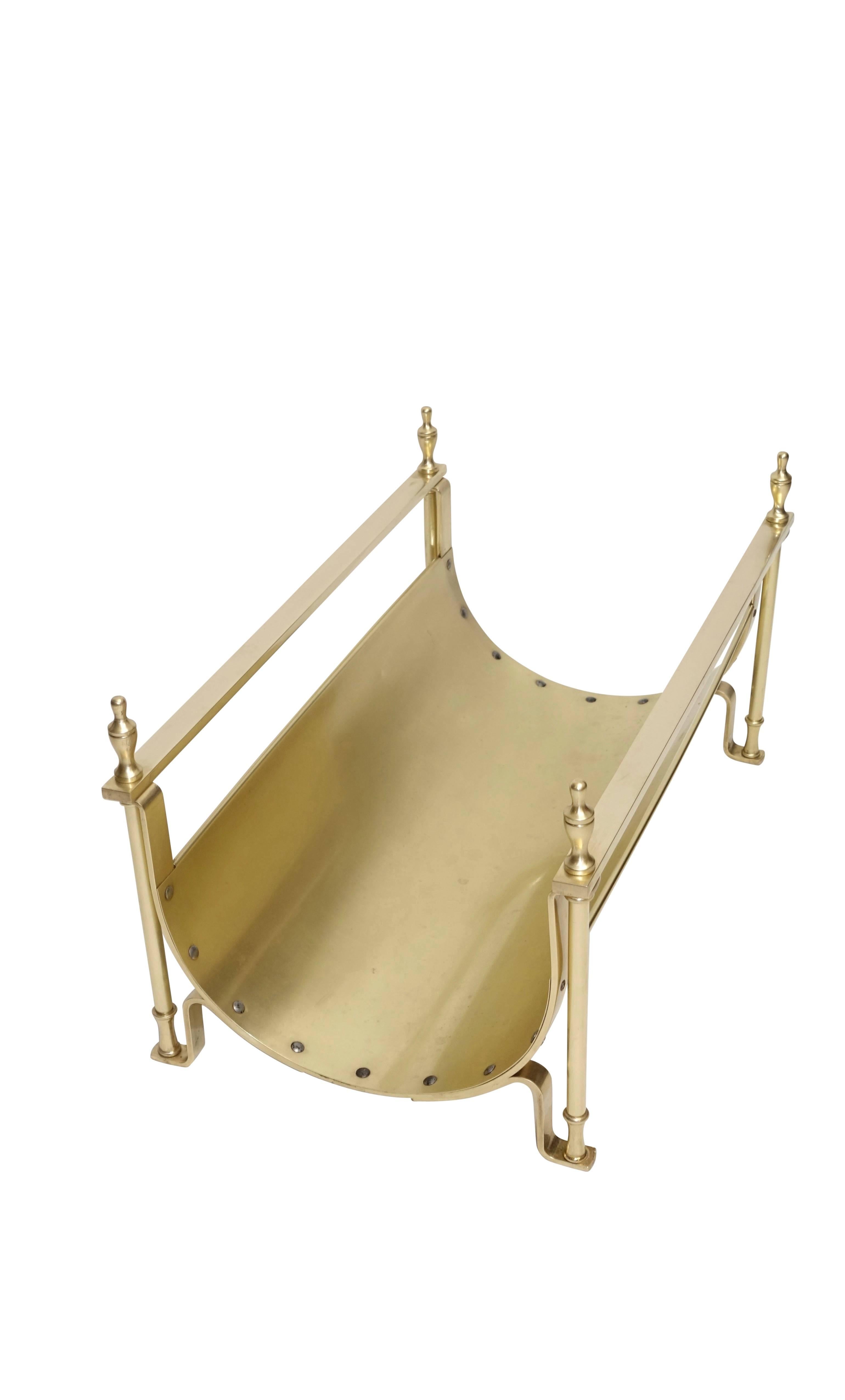 Neoclassical Style Brass Log Holder at 1stDibs brass log holder basket, brass log basket