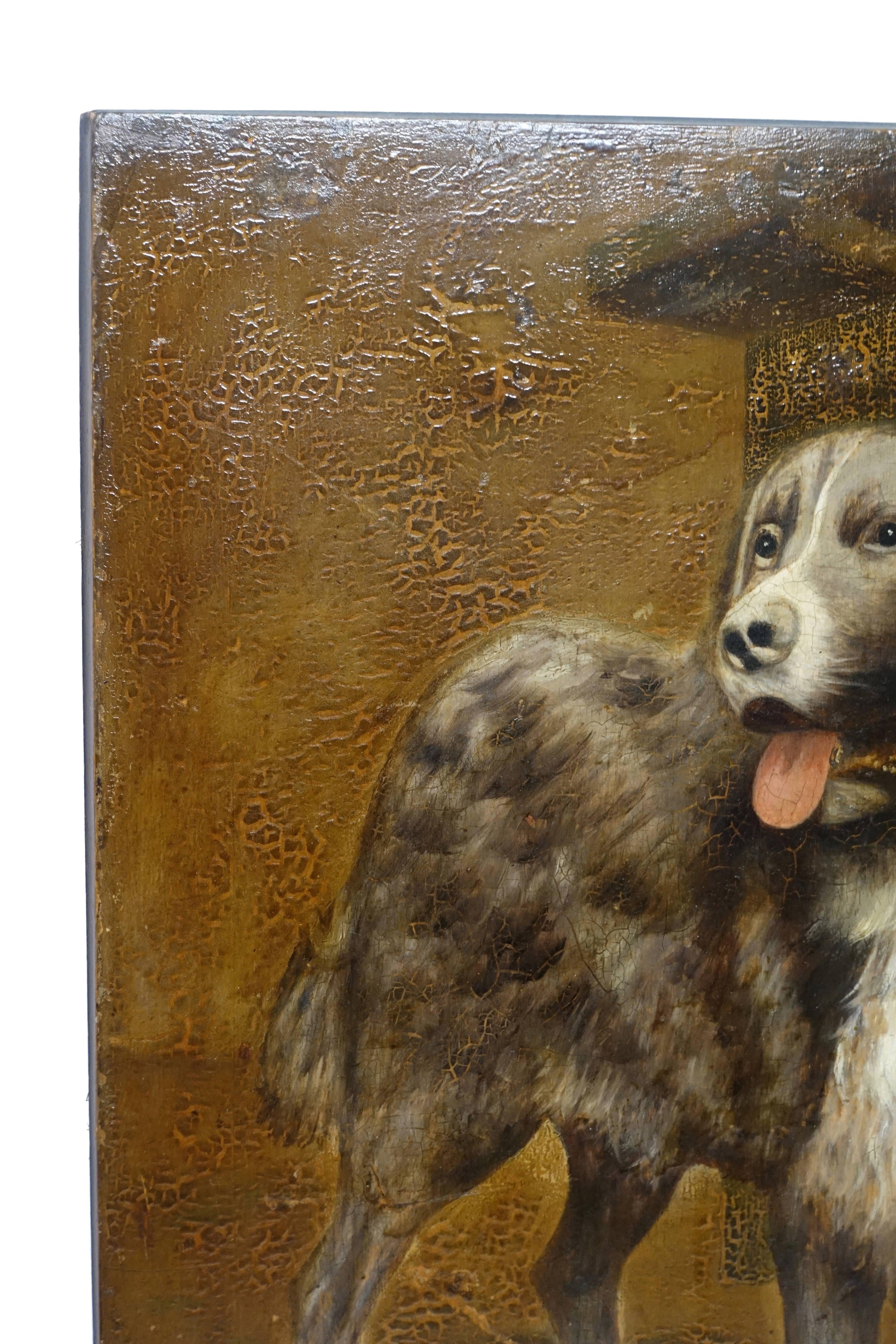 Peint à la main Peinture de portrait de chien anglais du 19ème siècle en vente