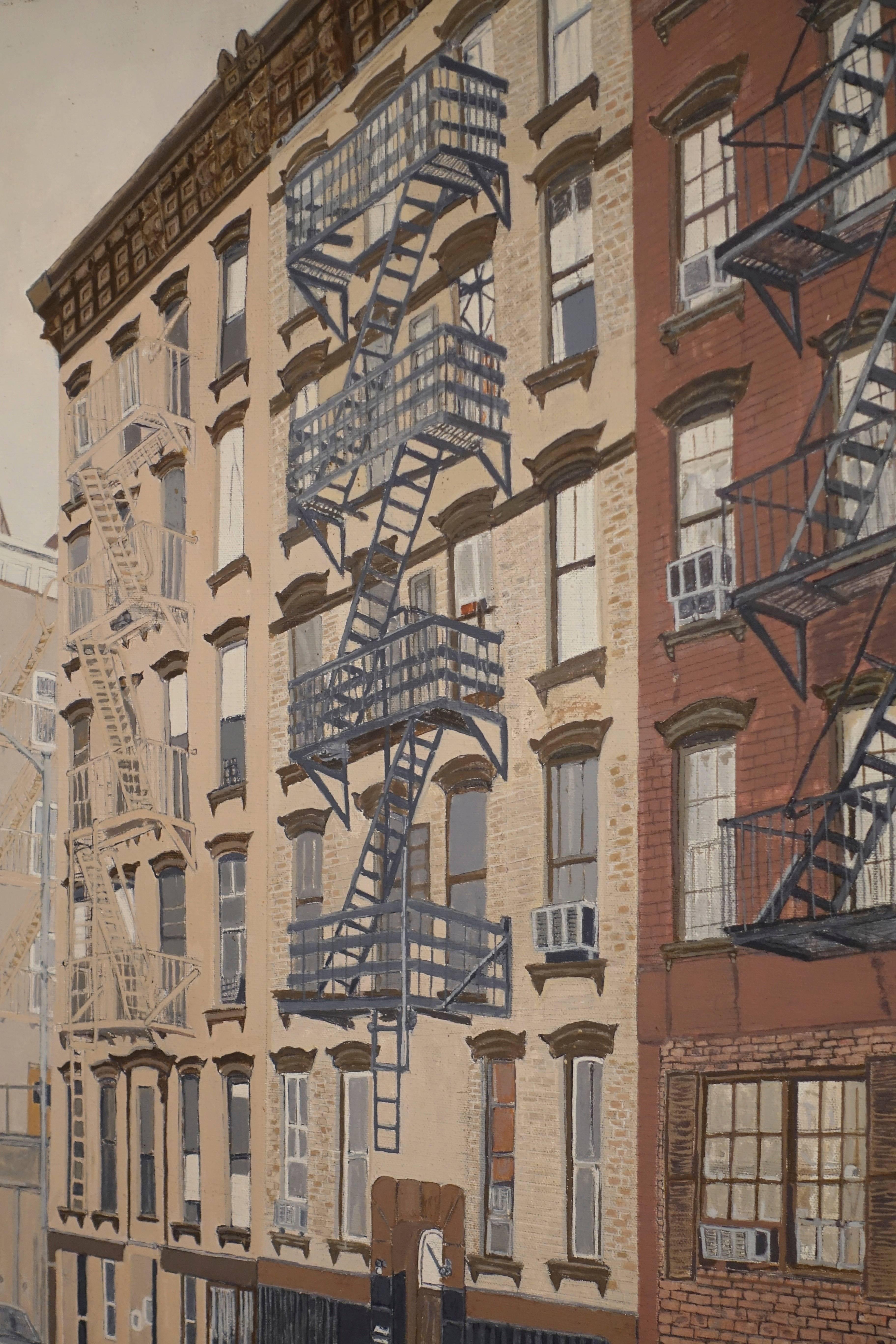 Mid-Century Modern Mid 20th Century New York Cityscape Painting 
