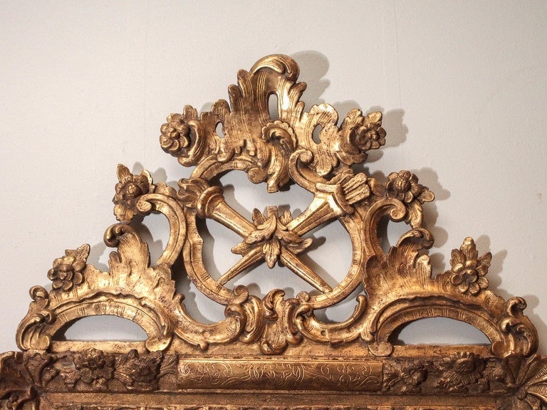 Large, 18th Century Louis XV Giltwood Mirror