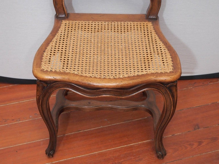 Set of Six Commodious French Walnut Dining Chairs In Good Condition In New Orleans, LA