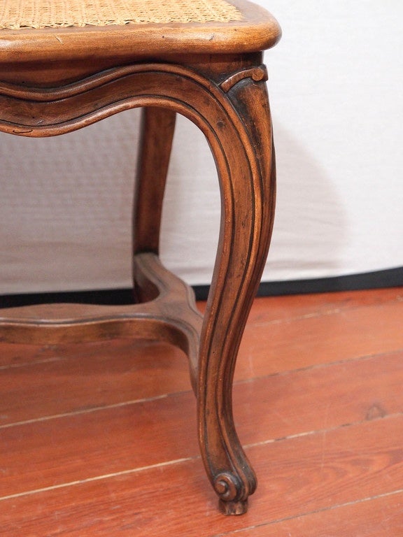 20th Century Set of Six Commodious French Walnut Dining Chairs