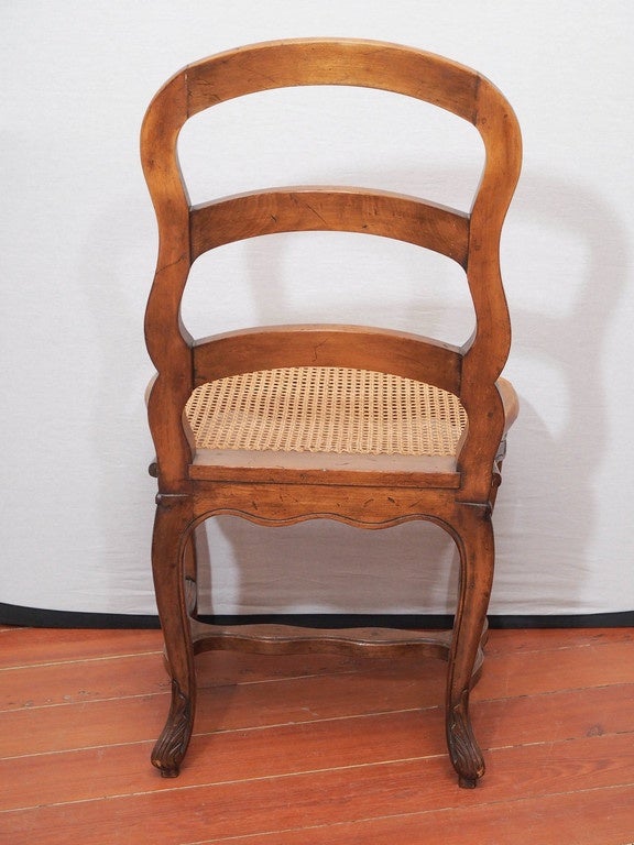 Set of Six Commodious French Walnut Dining Chairs 4