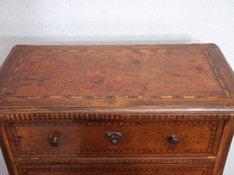 Louis XVI Miniature Neoclassical Parquetry Commode For Sale