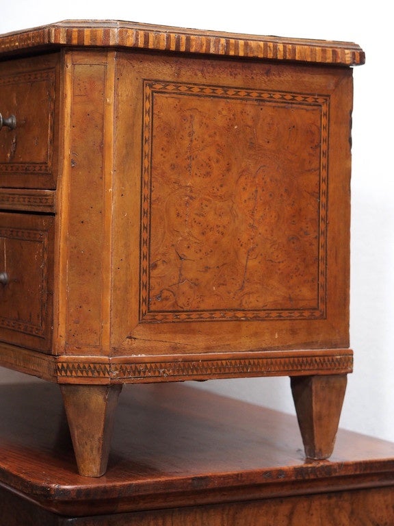 Miniature Neoclassical Parquetry Commode For Sale 1