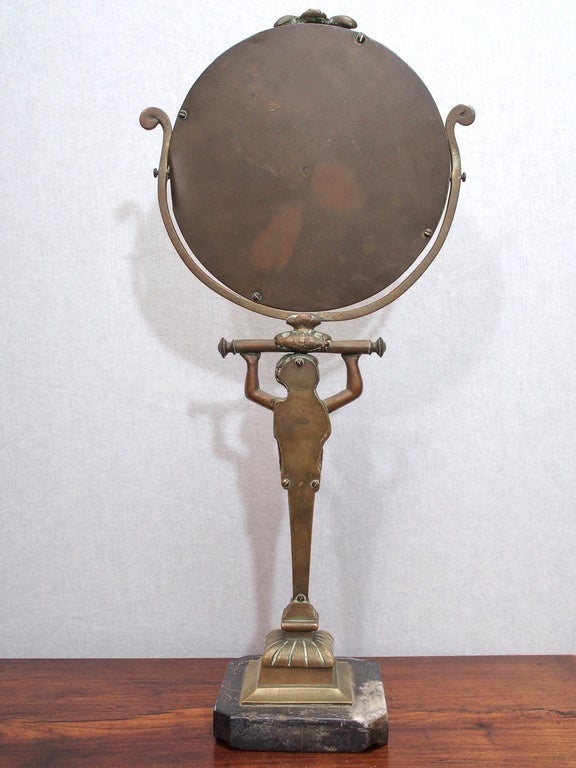 Bronze Caryatid Table Mirror For Sale 2