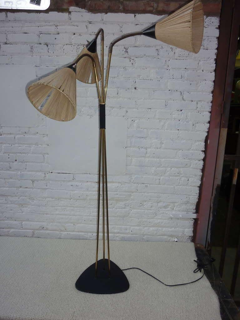 Mid-Century Modern Floor Lamp in the Style of Stilnovo For Sale