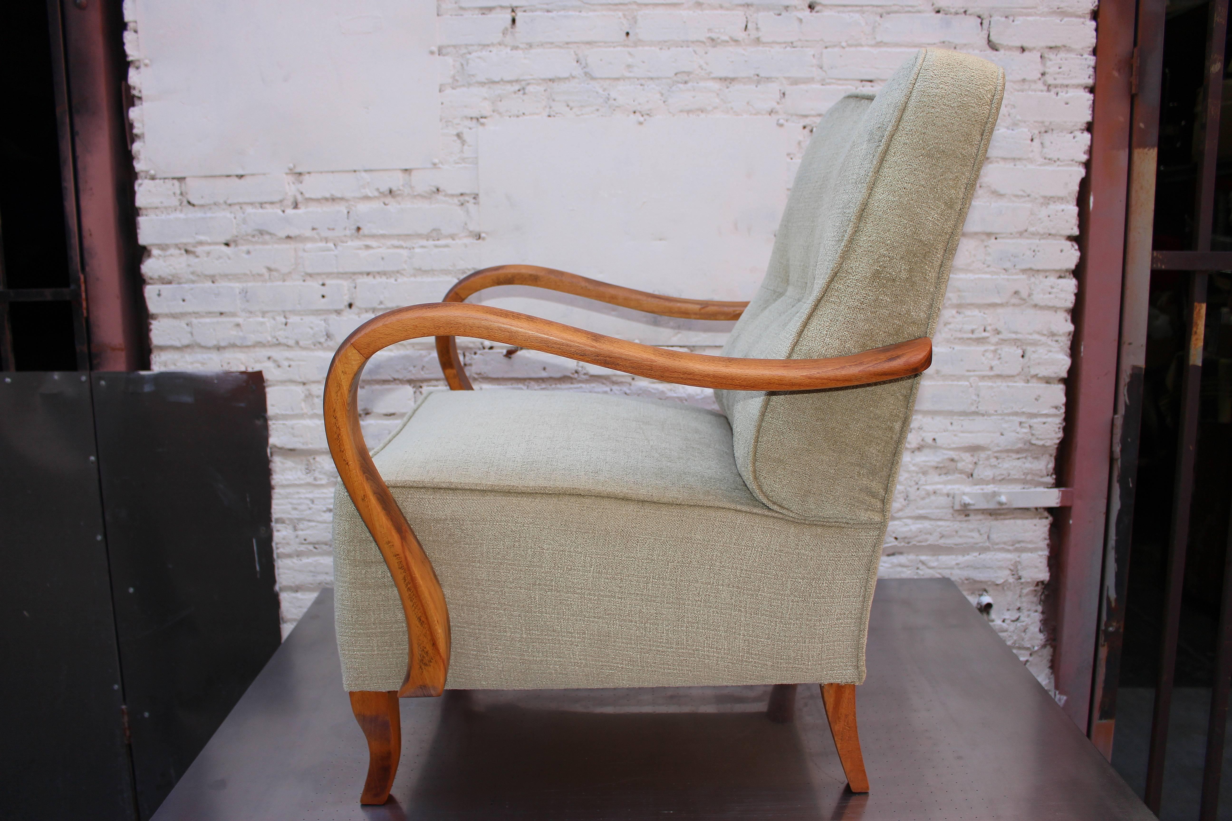New reupholstered and refinish Austrian Art Deco chair.