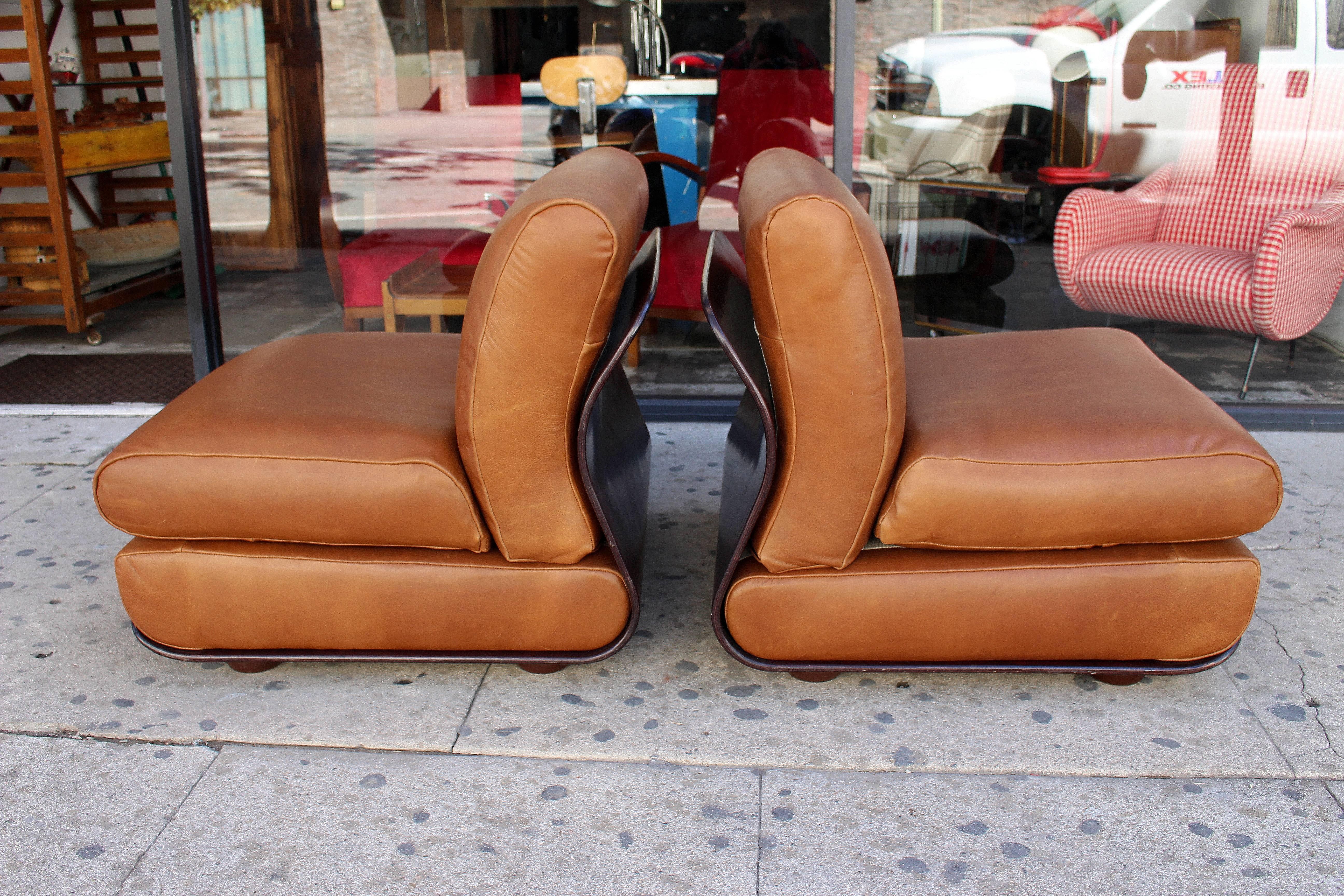 Mid-Century Modern B&B Italia Mario Bellini, Pair of Lounge Chairs