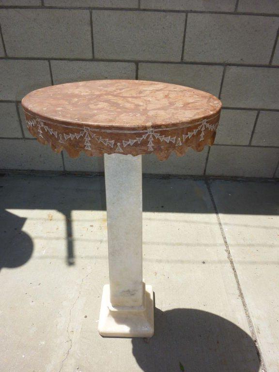Marble table come in 3 parts easy for transport or move. House or garden, nice scale
