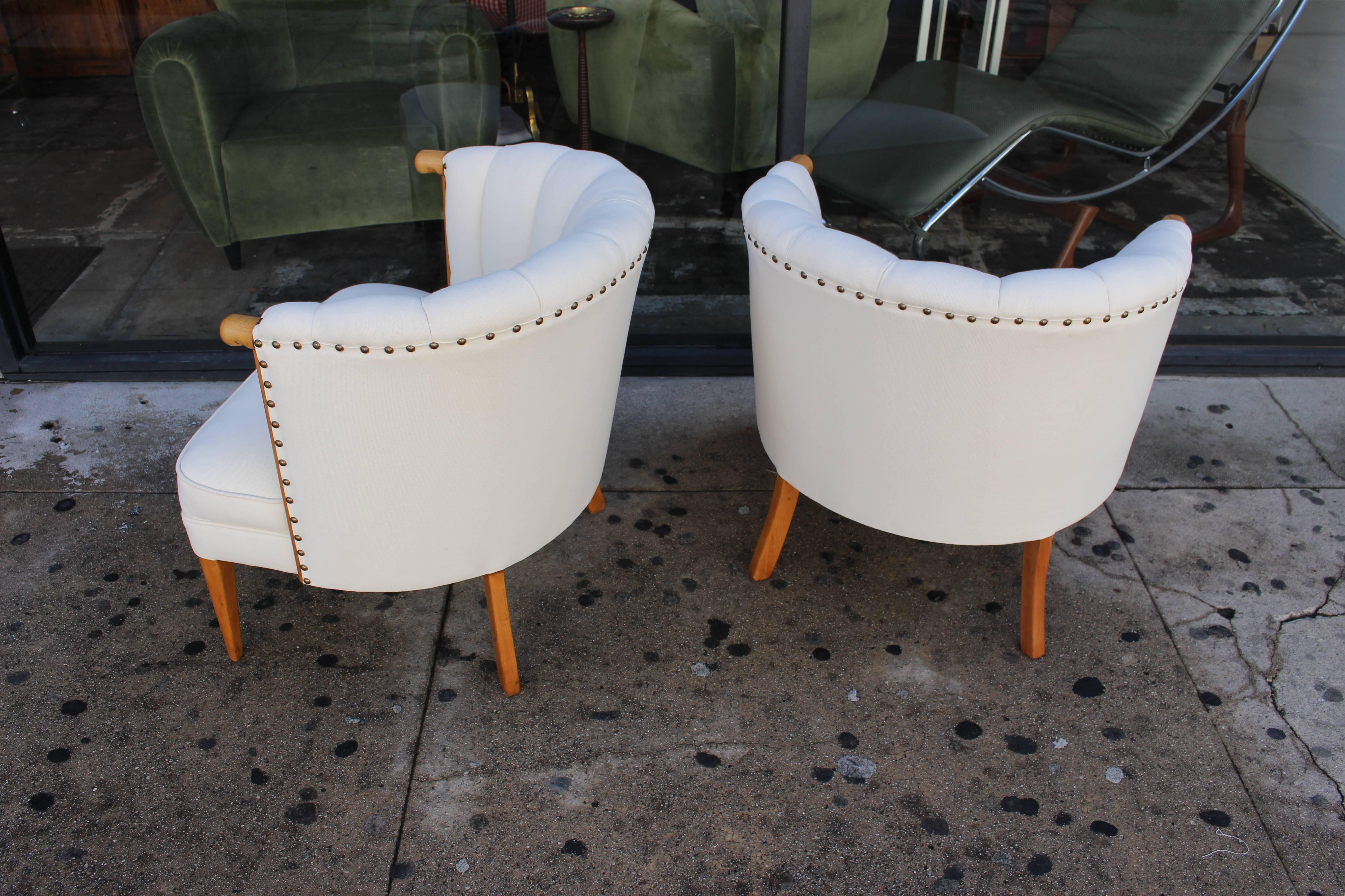 American Hollywood Regency Channel Back Chairs