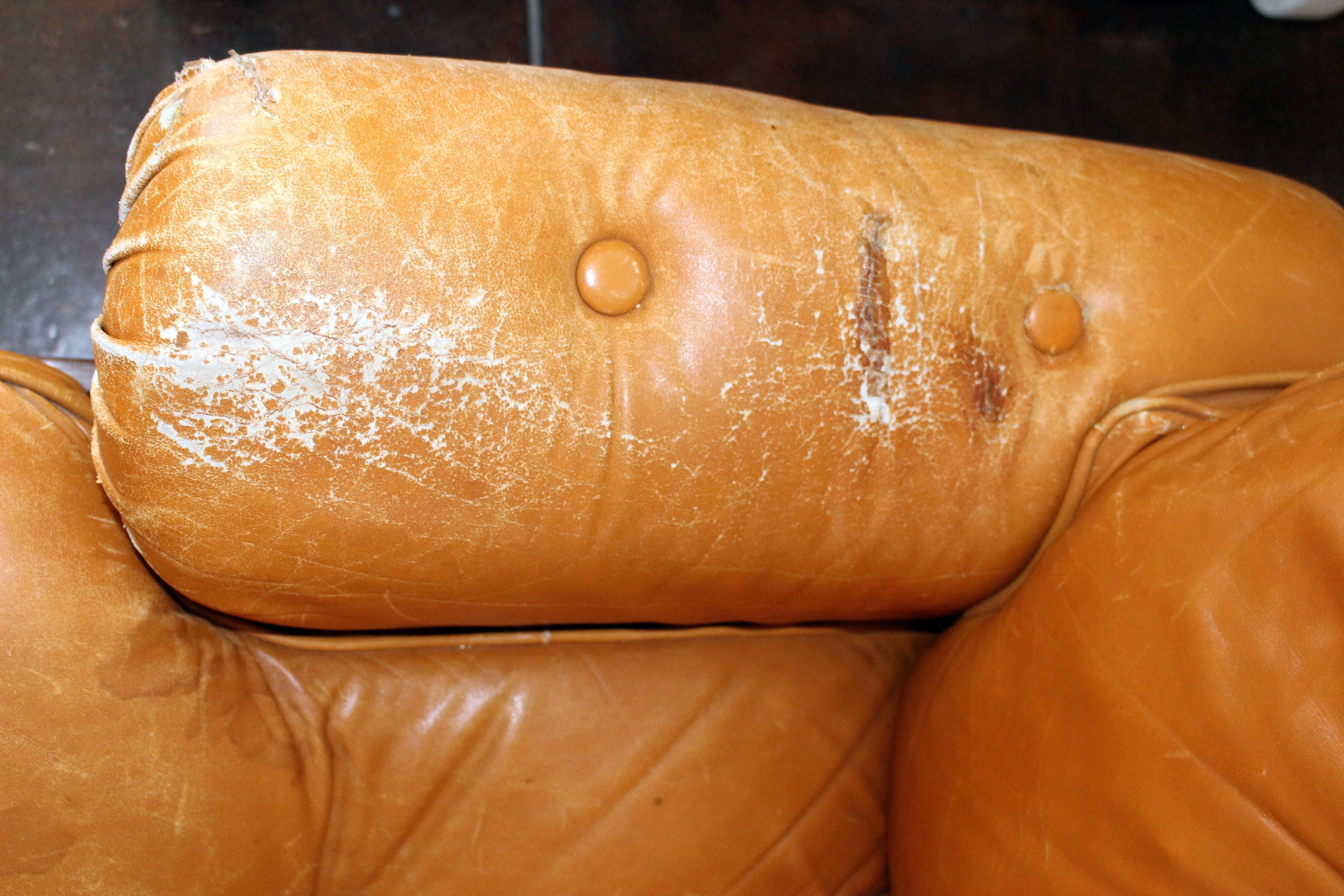 Brazilian Pair of Leather Lounge Chairs 2