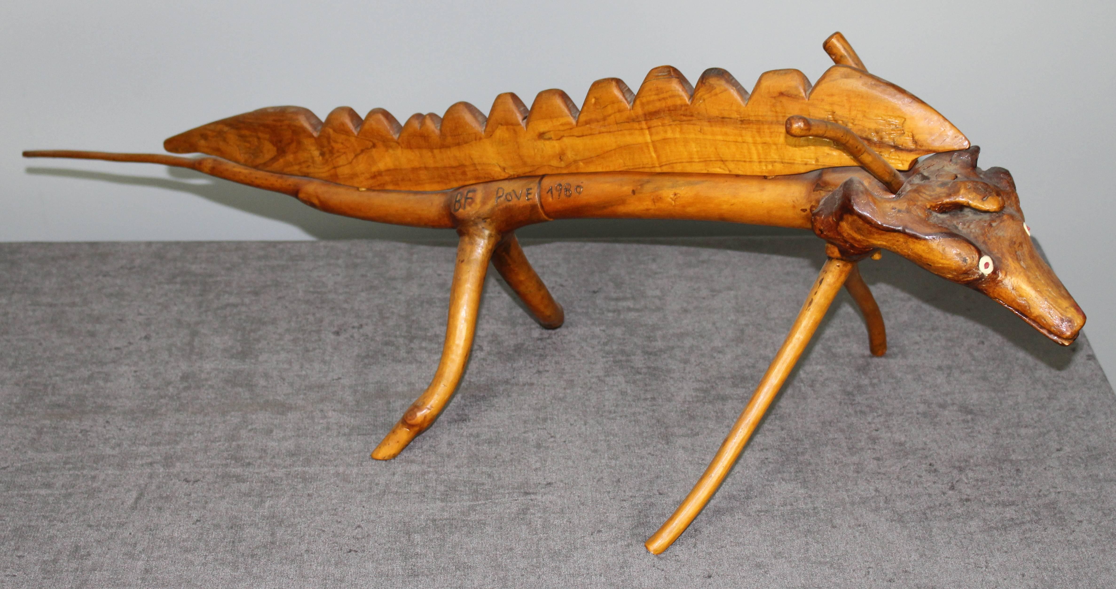 Olive Wood Sculpture by Franco Bittante  In Excellent Condition For Sale In Los Angeles, CA