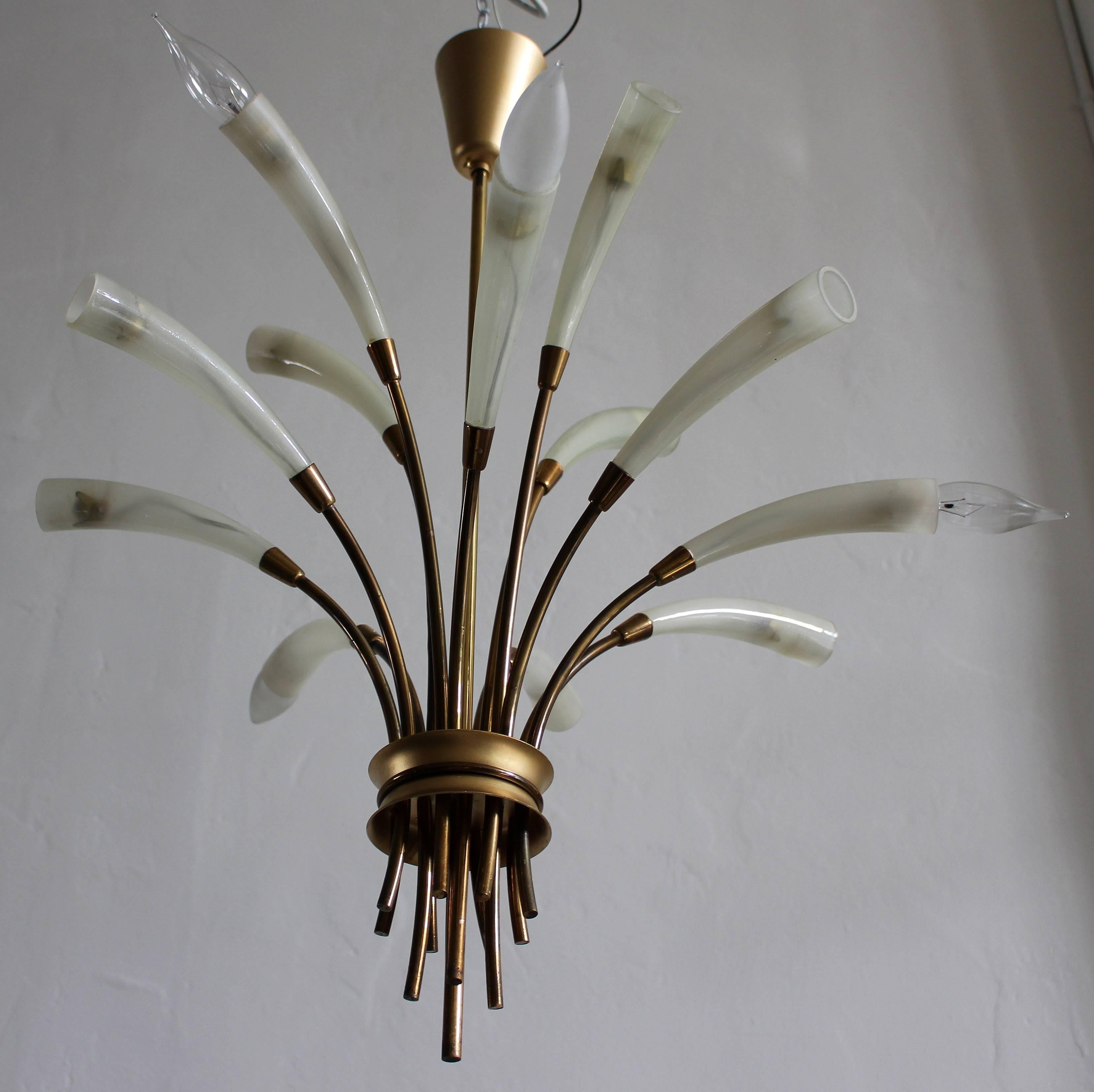 Mid-Century Modern Chandelier after Max Ingrand, Fontana Arte, 1950 For Sale