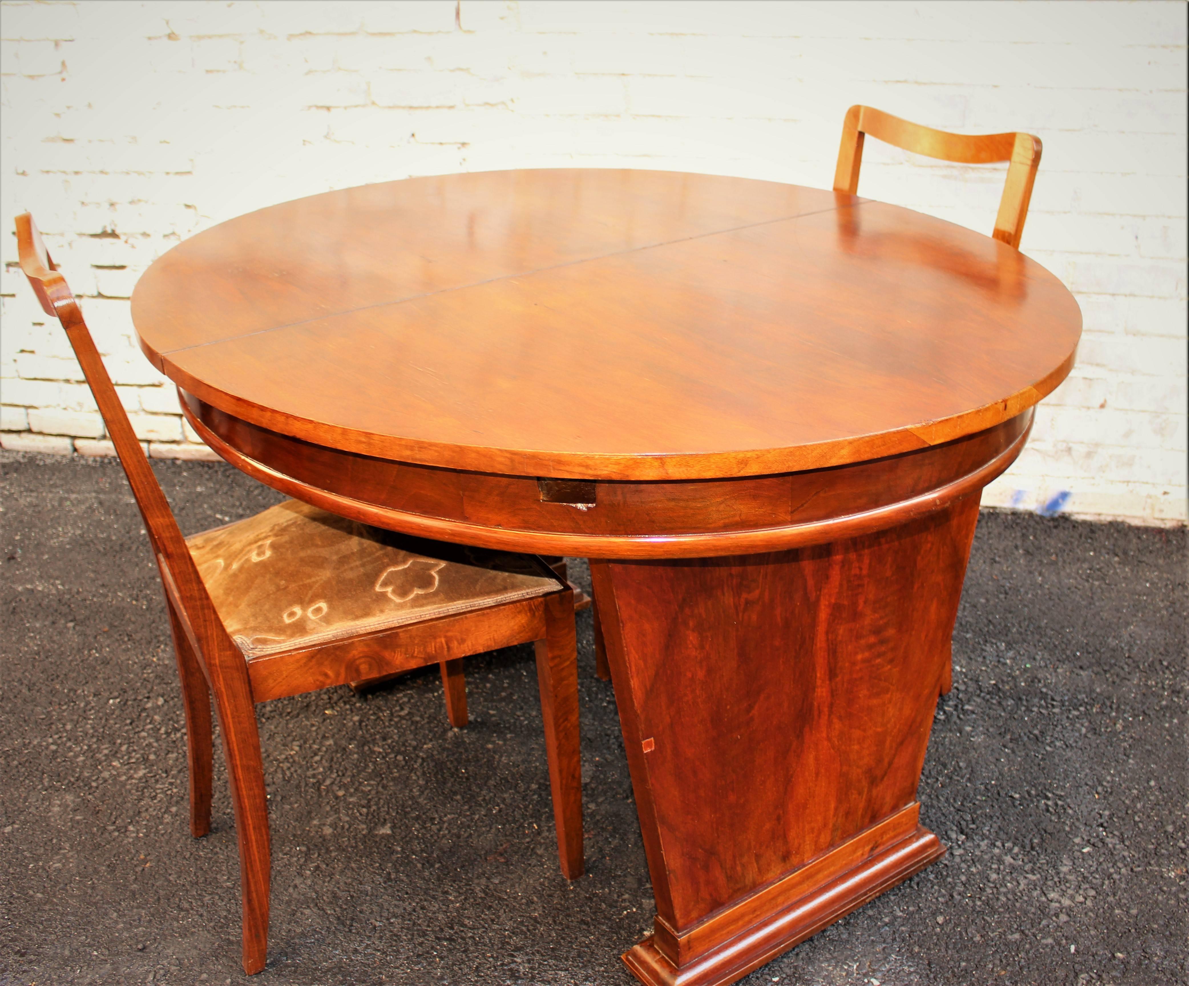 French Art Deco Desk Table and Two Chairs In Good Condition For Sale In Los Angeles, CA