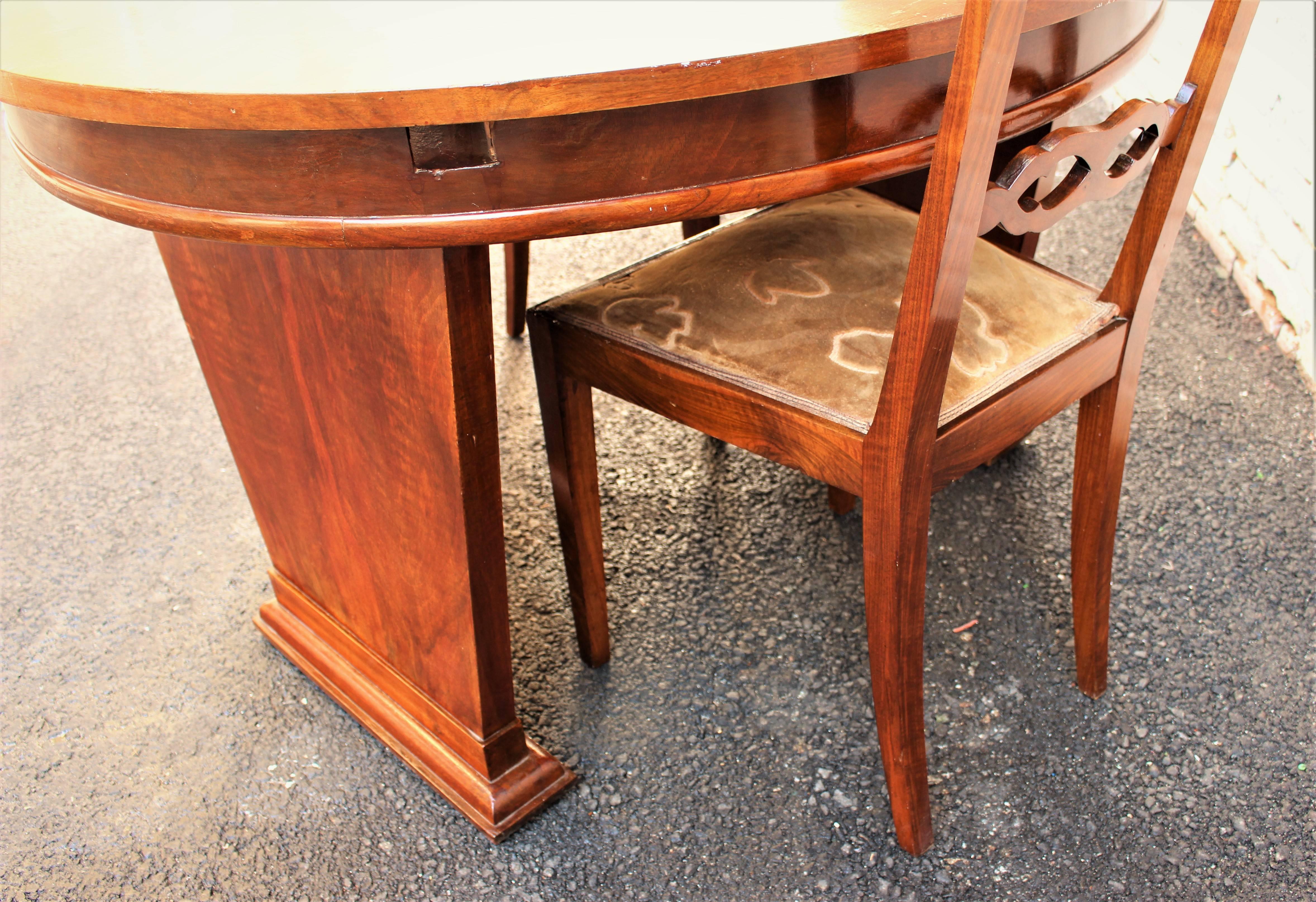 Mid-20th Century French Art Deco Desk Table and Two Chairs For Sale