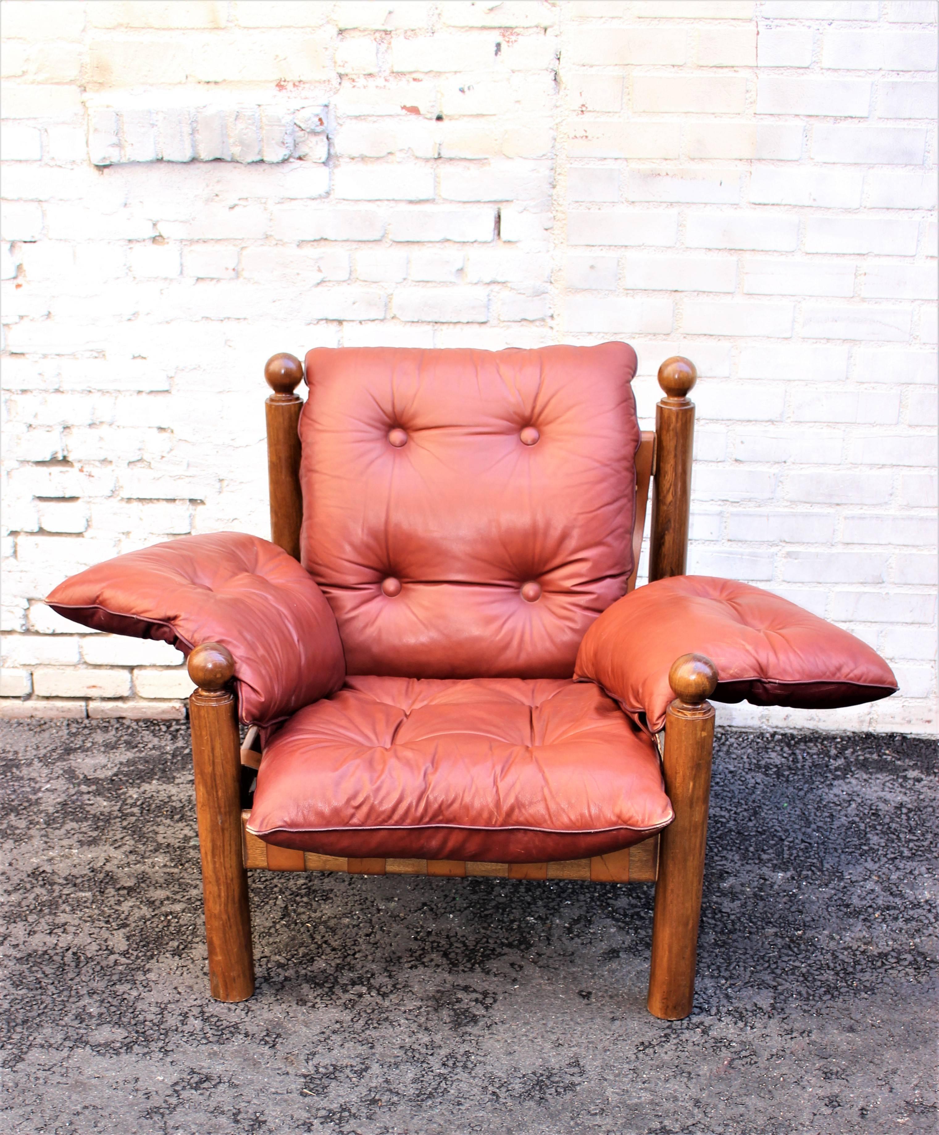 Sergio Rodriguez  Sheriff chairs leather upholstery and fruit wood .Price is for each an can be sold separately. 
Video available upon request . 
Shipping for the pair of chairs to US continental is $500