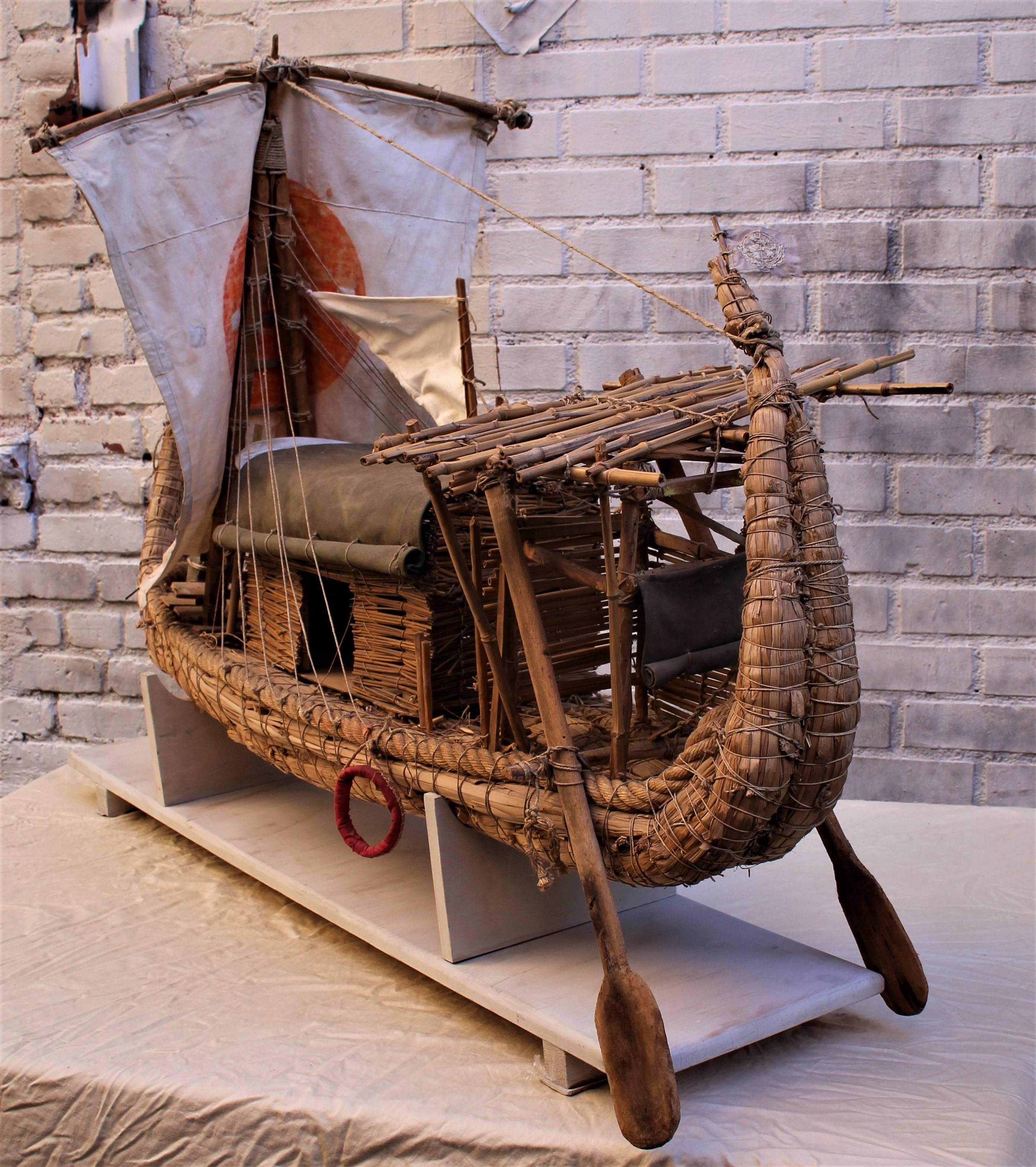 Mid-Century Modern Kon -Tiki Model Boat from Venice Bianale