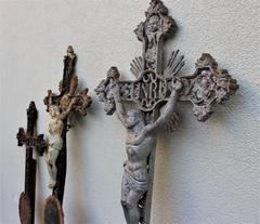 French Belle Epoque Castiron Large Crosses