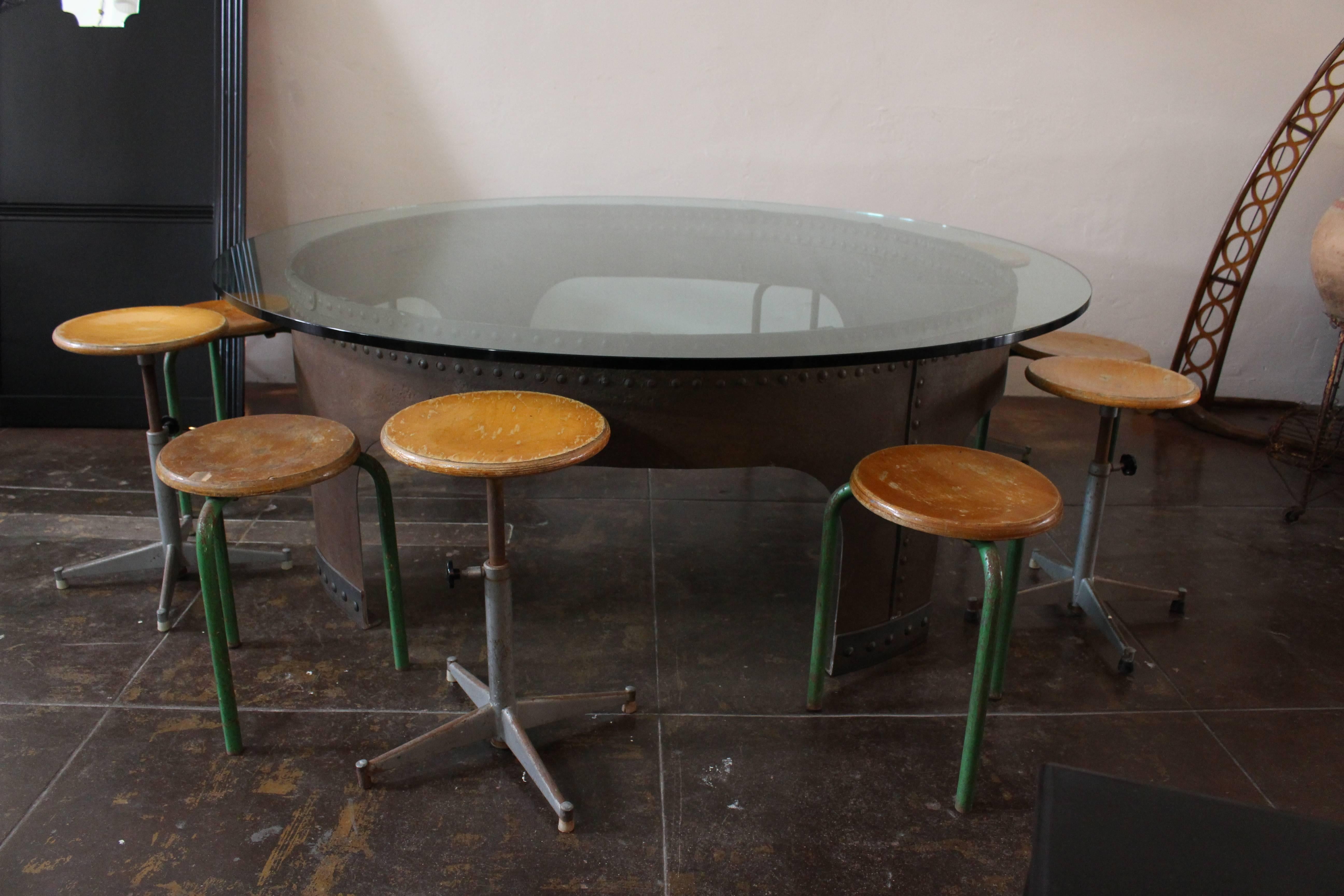 Italian Round Conference Table by Gimo Fero For Sale 1