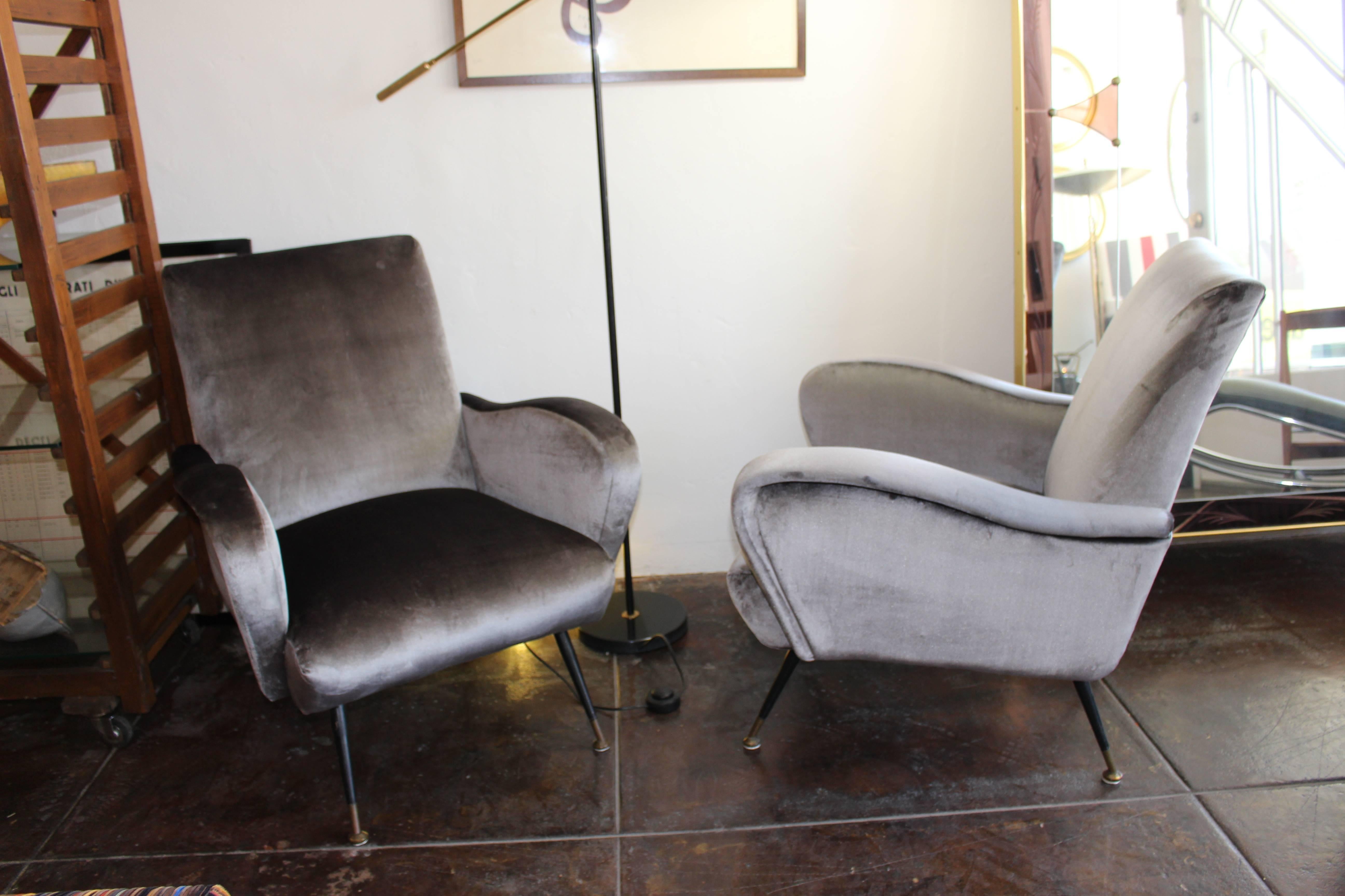 Mid-Century Modern Italian Pair of Chairs