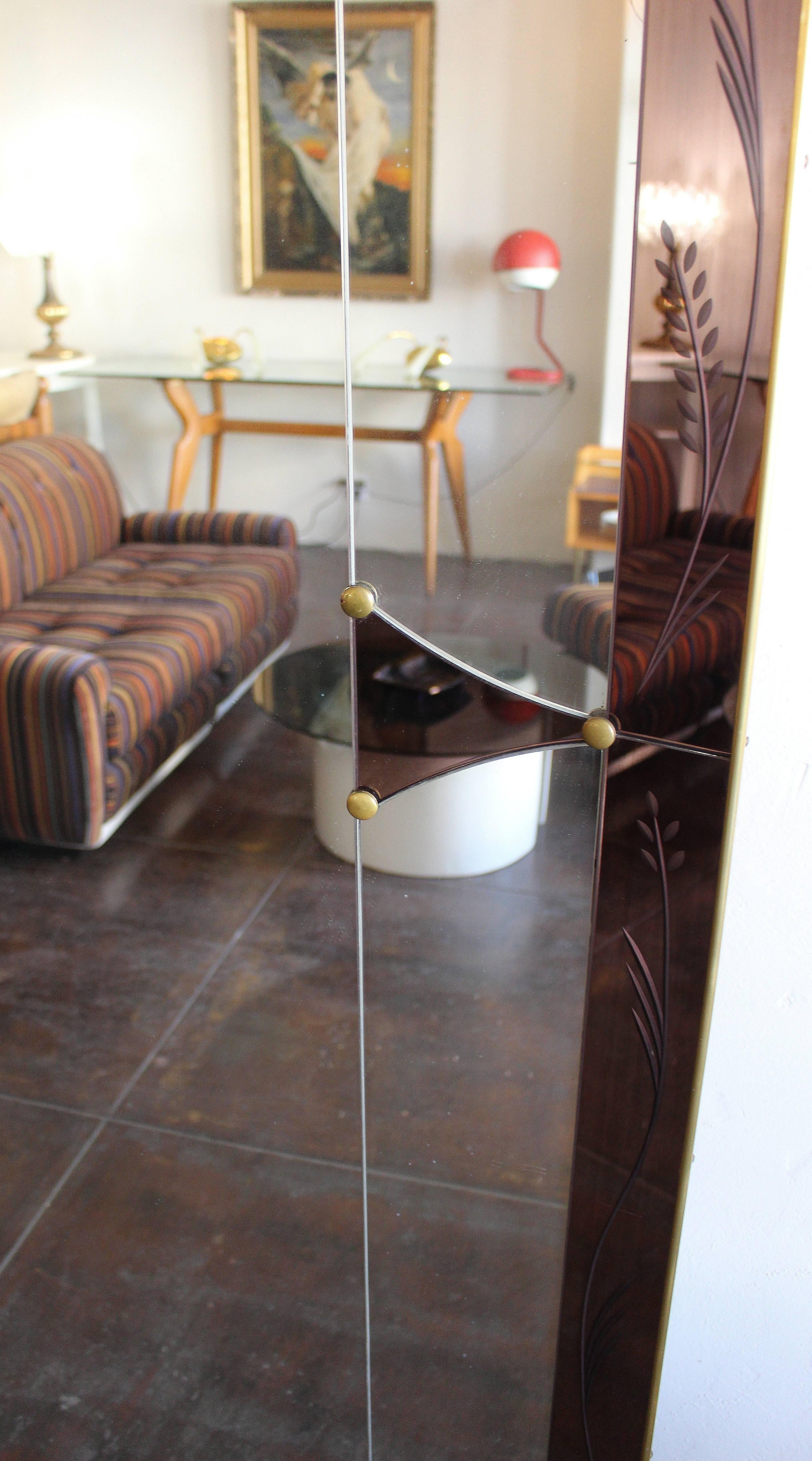 Mid-20th Century Italian Wall Mirror in Style of Max Ingrand for Fontana Arte