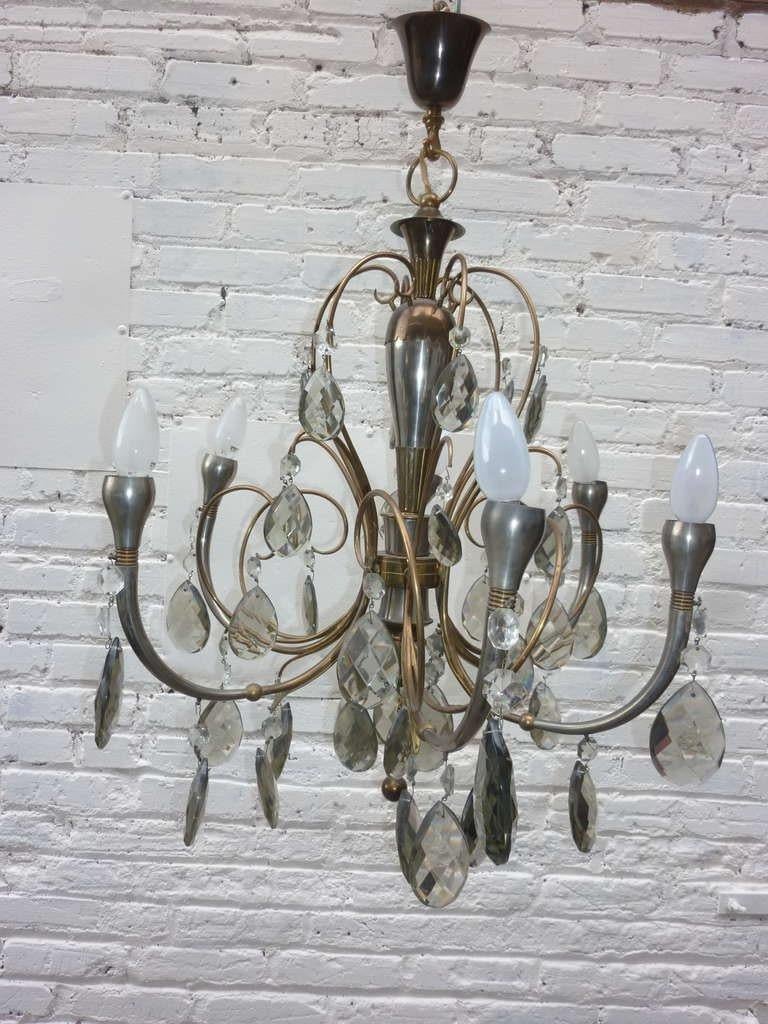 Brass Italian Murano Chandelier