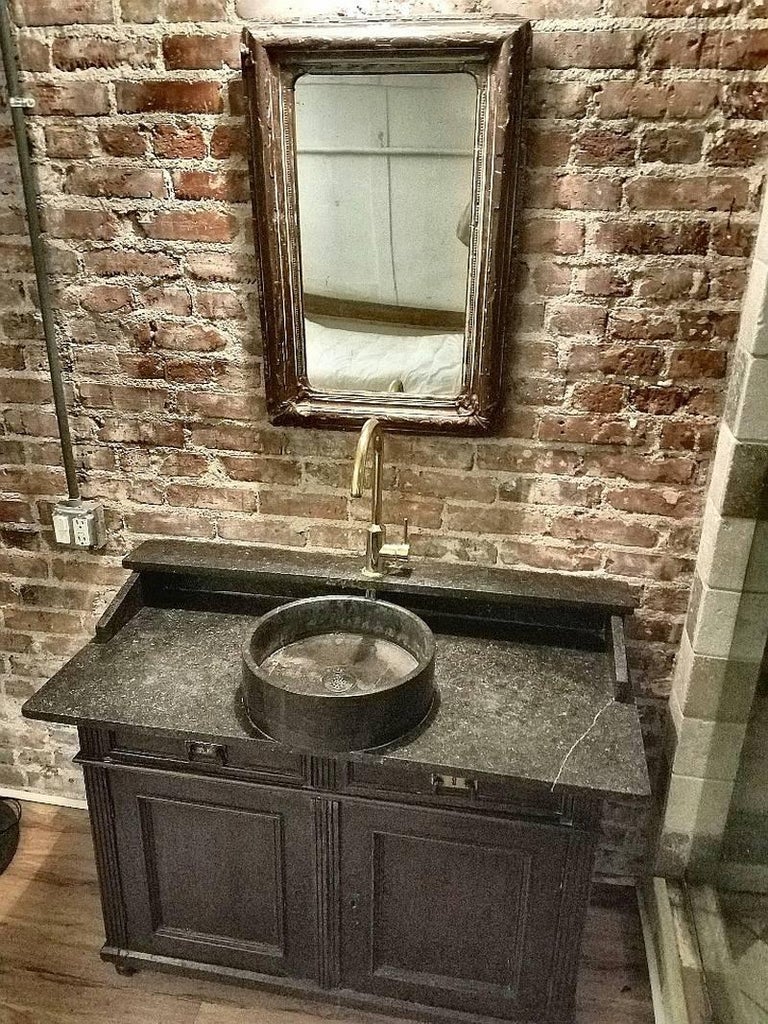 Antique French Bathroom Sink And Mirror