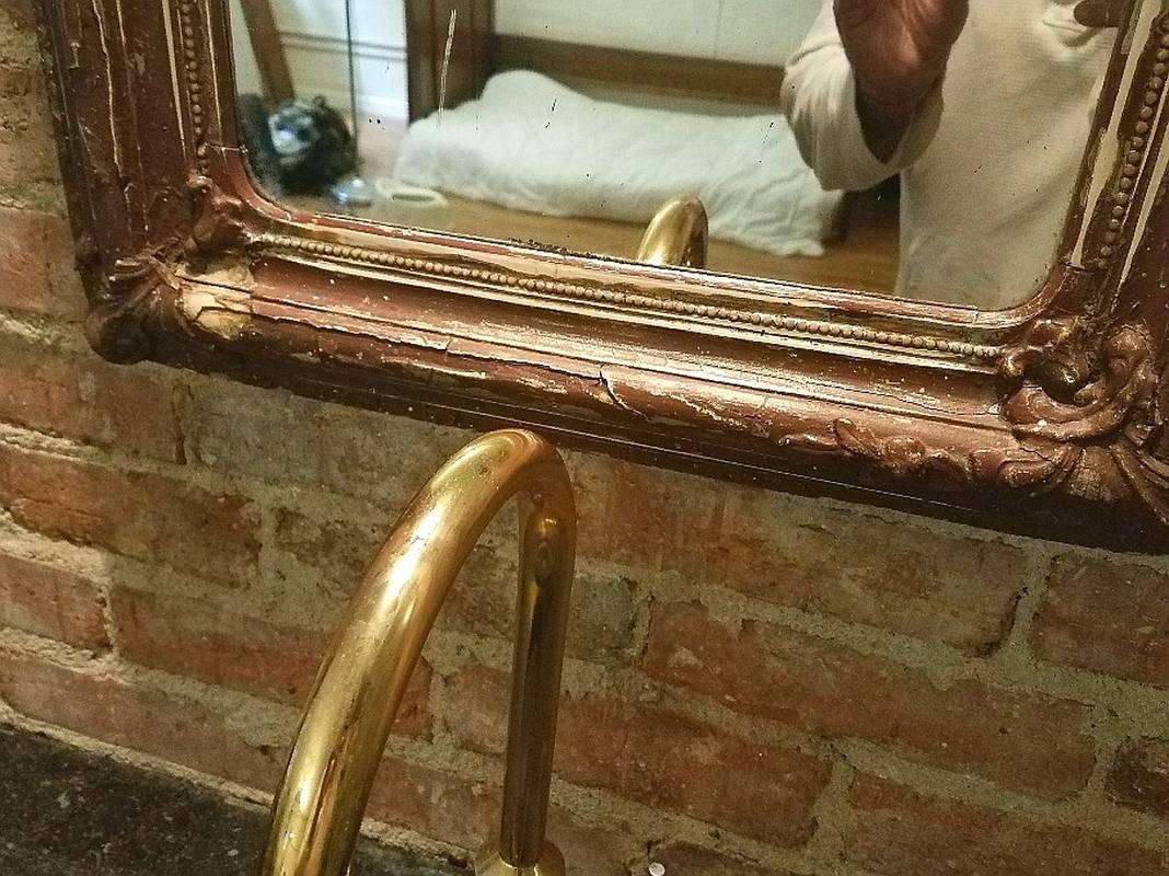 Arts and Crafts Antique French Bathroom Sink and Mirror