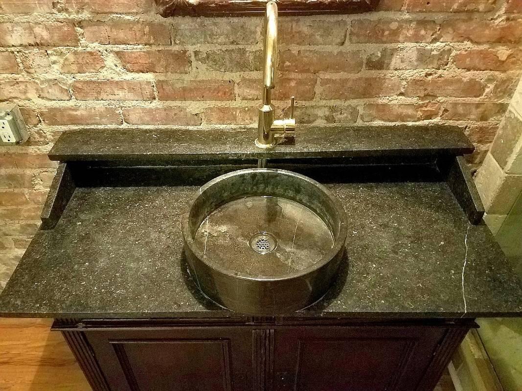 Early 20th Century Antique French Bathroom Sink and Mirror