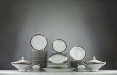 Haviland, Antique Extremely Rare Platinum "Thistle" Service (70 pieces), 1900s