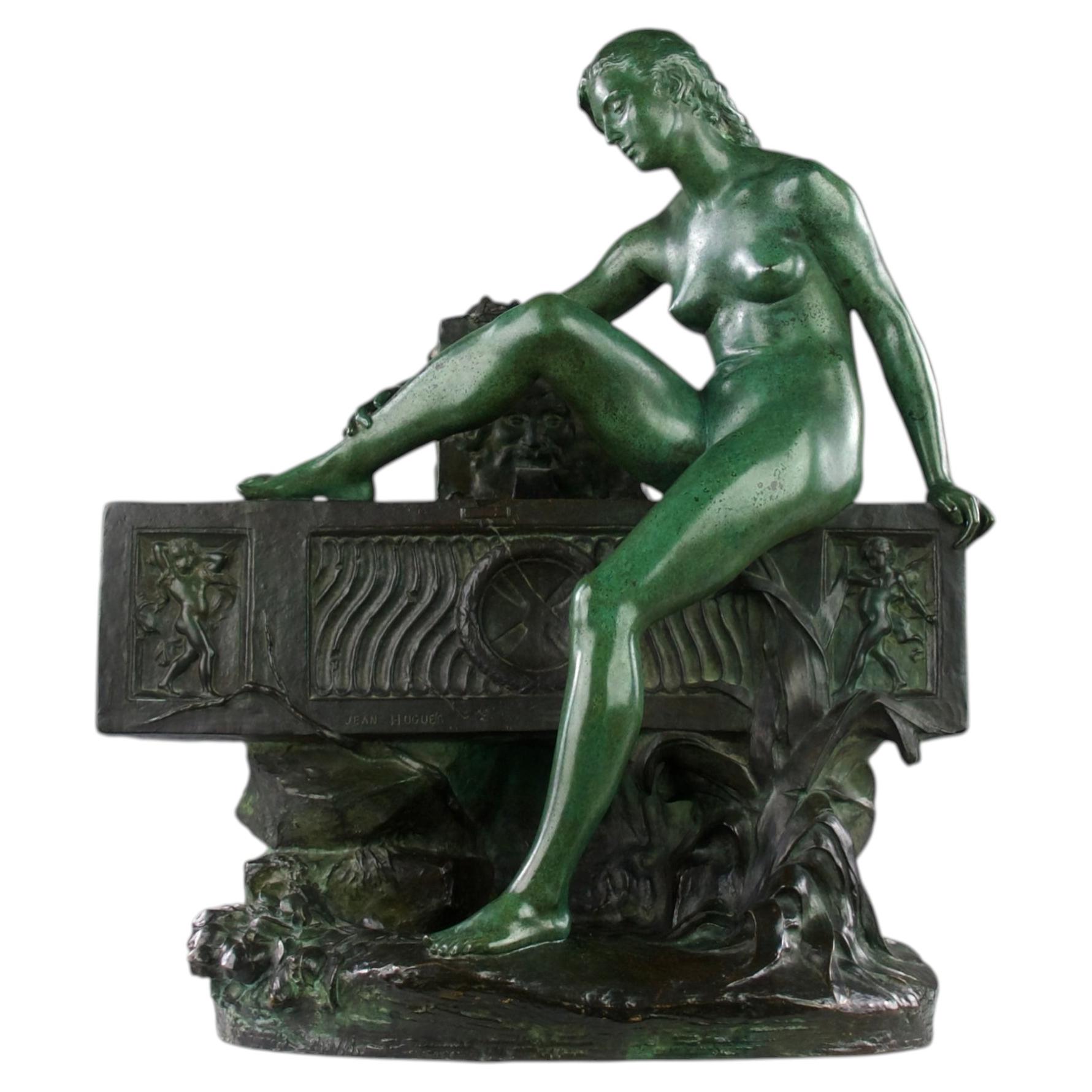 Jean-Baptiste Hugues x Siot, Skulptur „La Muse de la Source“, Frankreich, 1920er Jahre im Angebot