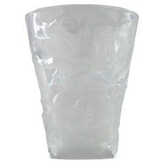Lalique, Ispahan Rose Crystal Vase, France 1950s
