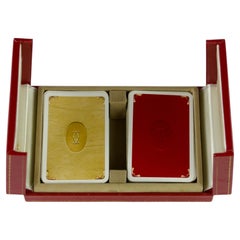 Must de Cartier Playing Cards Set in Original Red Box, Vintage 1980s Double Deck