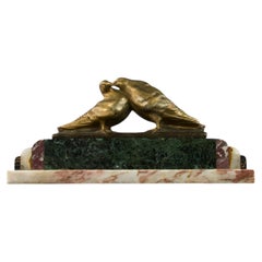 Armand Lemo, „Verliebte Tauben“, Art-déco-Skulptur, 1920er Jahre