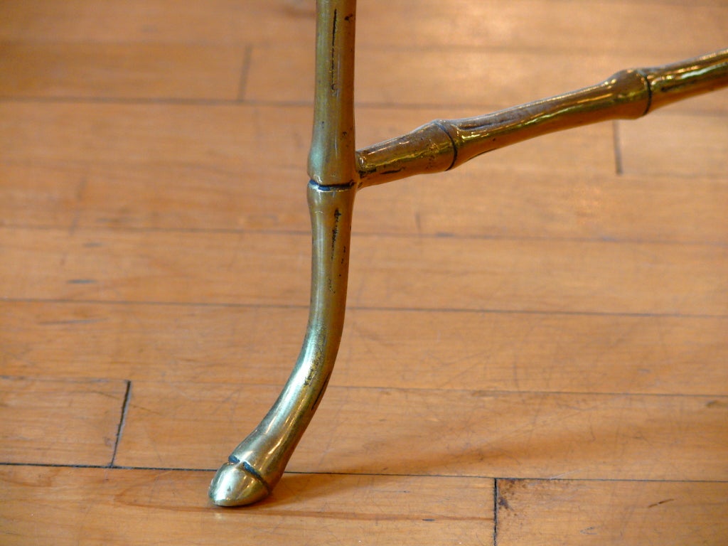 Italian Brass Faux Bamboo Side Table