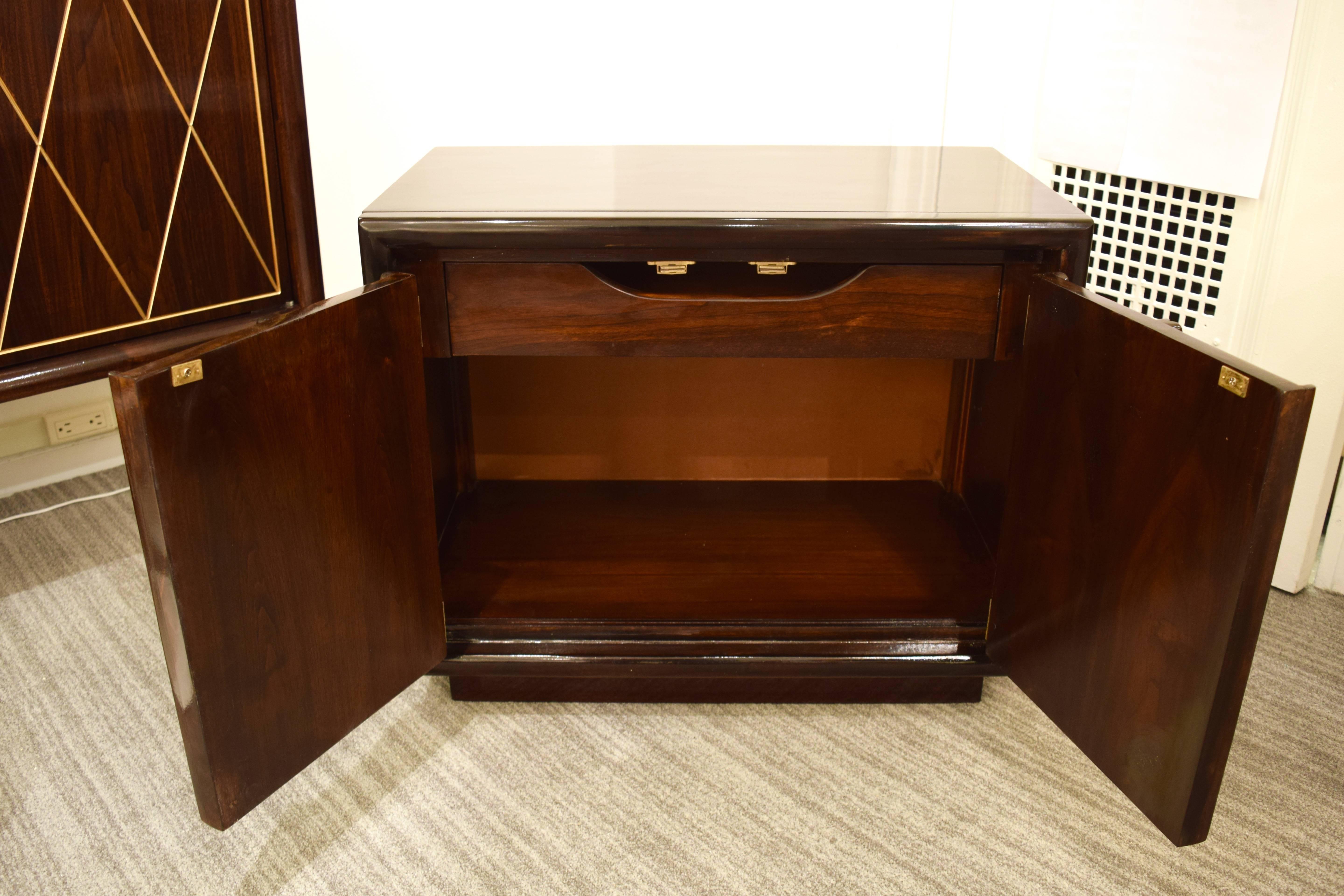 Wood Pair of Sculpted Front Chests or End Tables For Sale