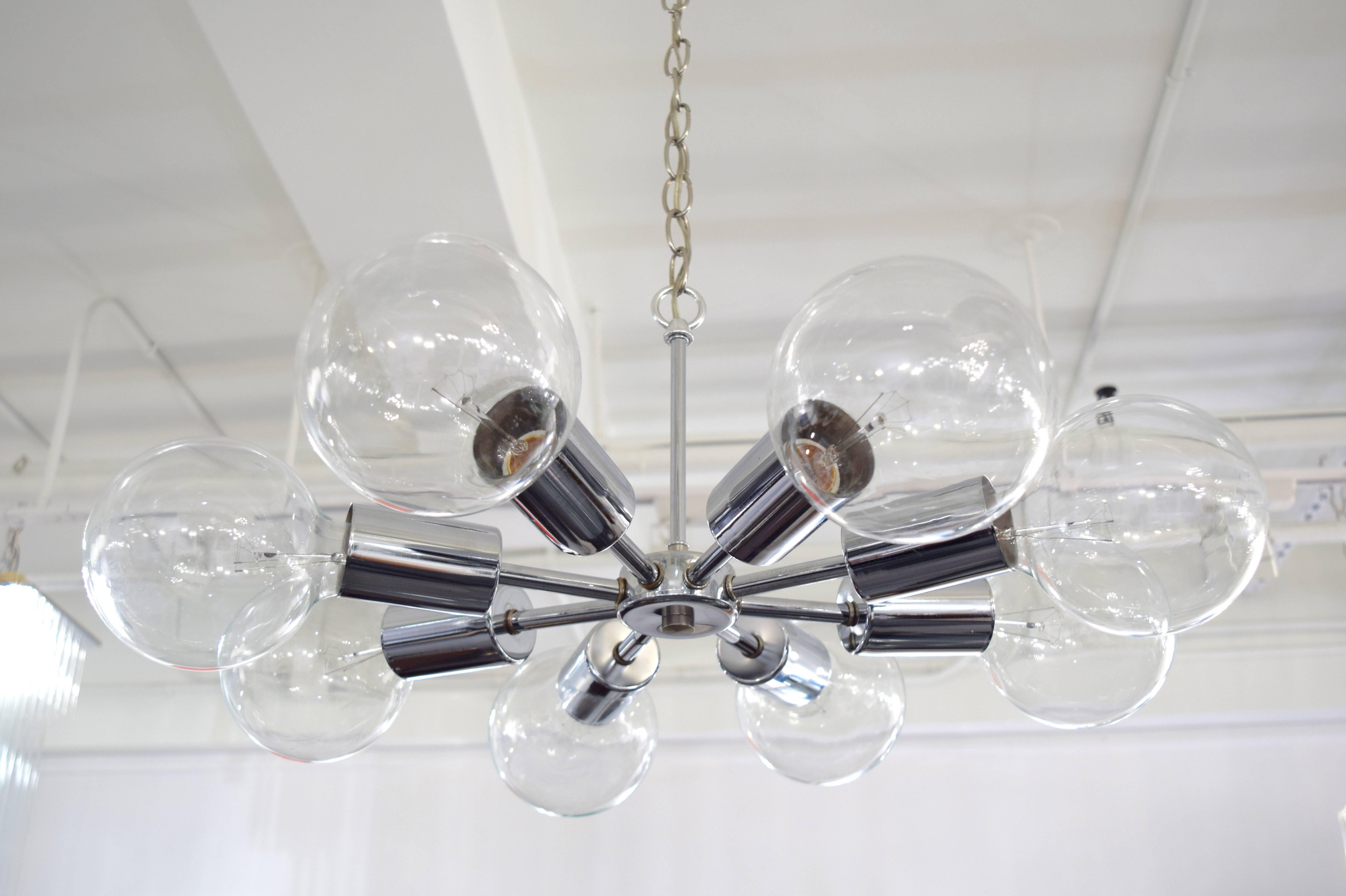 Mid-Century Modern Eight-Arm Atomic Sputnik Chandelier