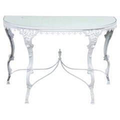 Table Demi Lune en fer peint