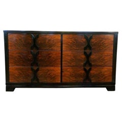 Six-Drawer Walnut And Rosewood Dresser in the Manner of James Mont