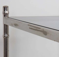 Chrome Hollywood Regency Faux Bamboo Five Shelf Étagère