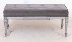 Hollywood Regency Painted Upholstered Bench