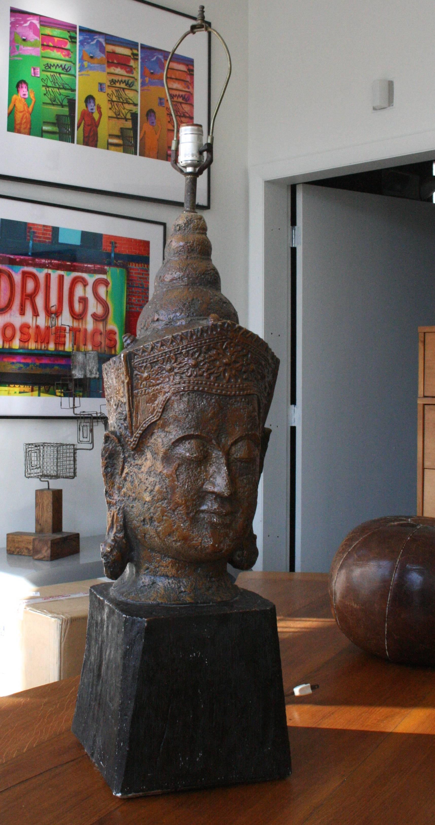 American Impressive Glazed Ceramic Buddha Lamp
