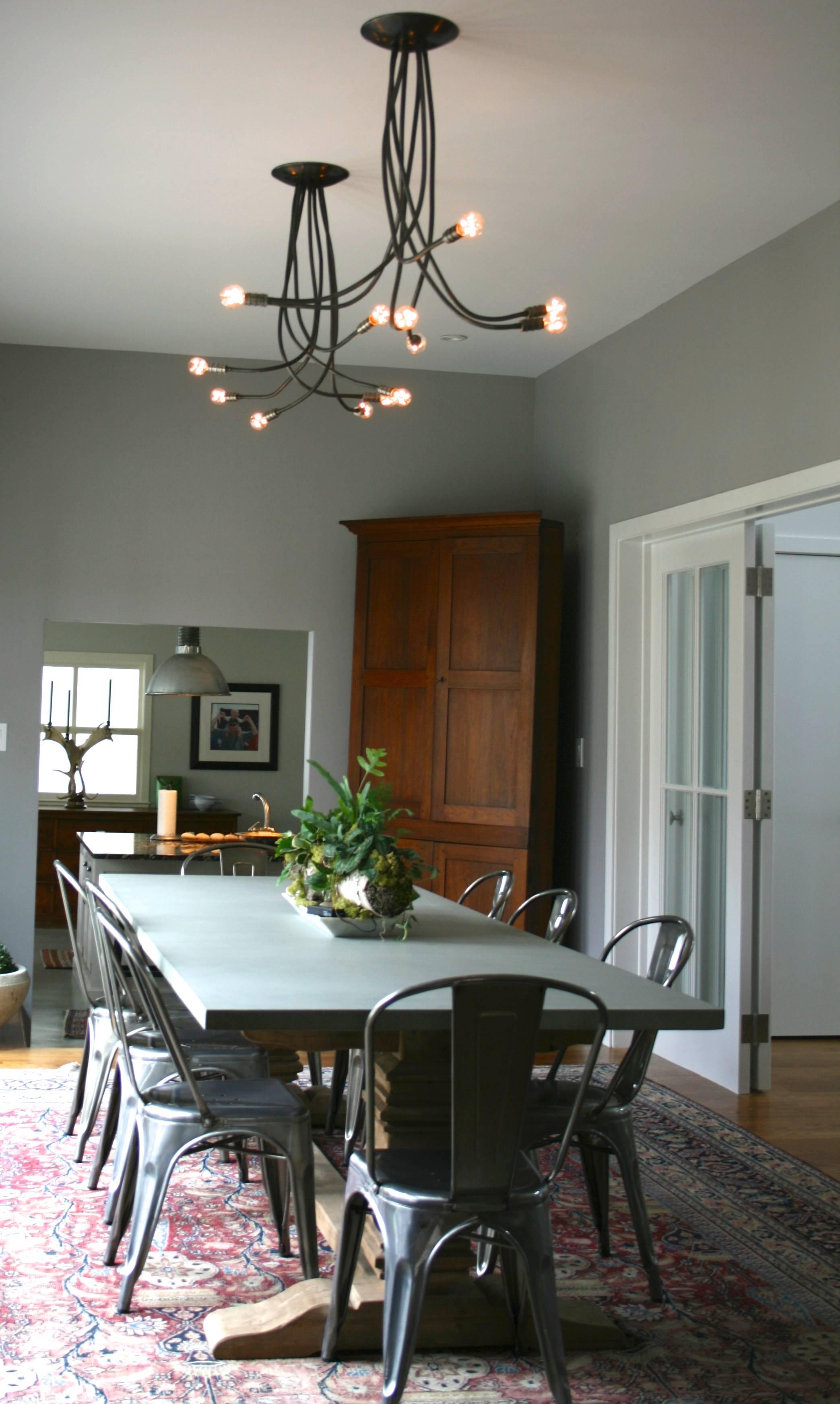Custom Leather Wrapped Chandelier with Adjustable Arms In Excellent Condition In Pound Ridge, NY