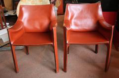 Set of Six Mario Bellini "Cab" Armchairs for Cassina