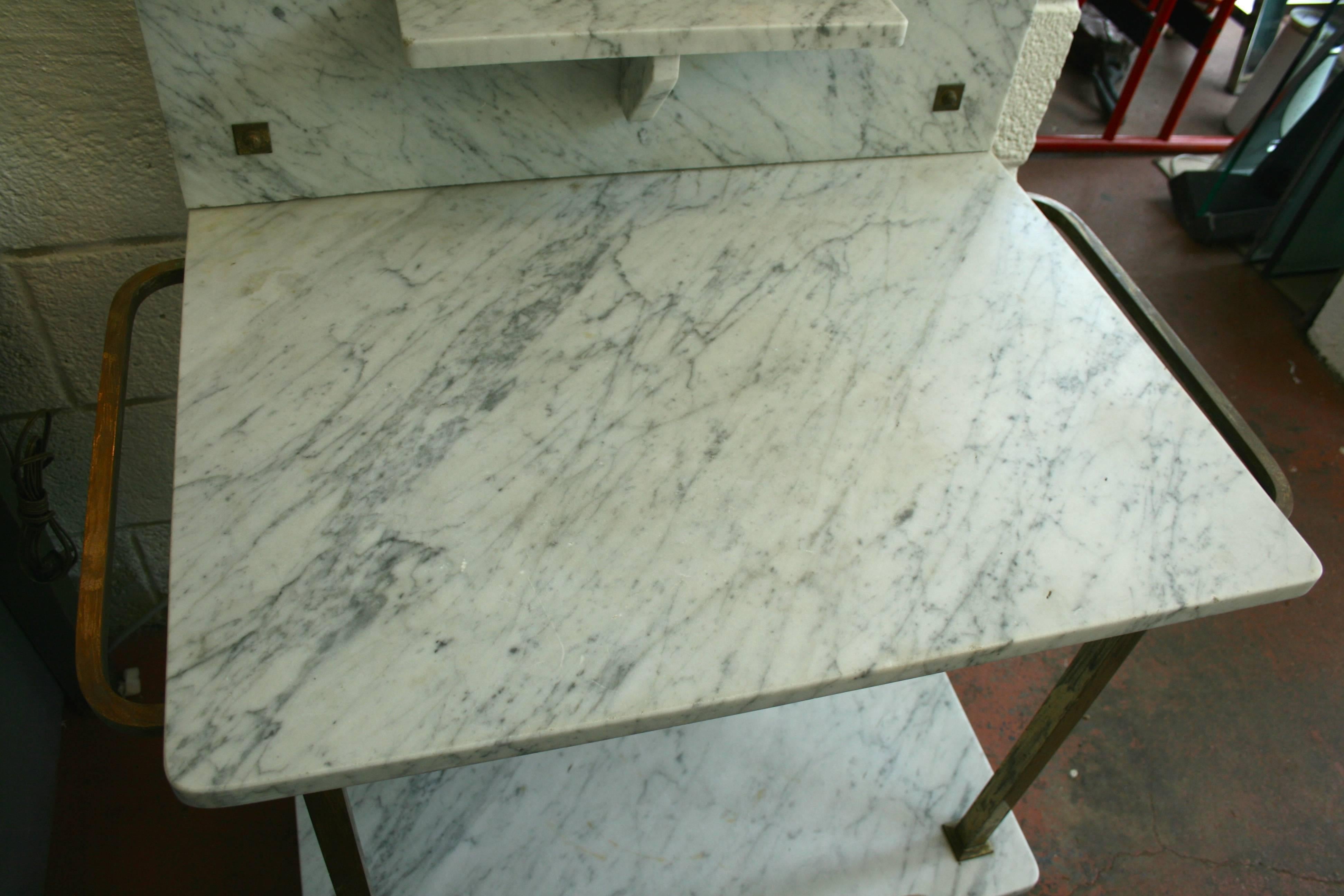 Italian Marble and Brass Console Table 2