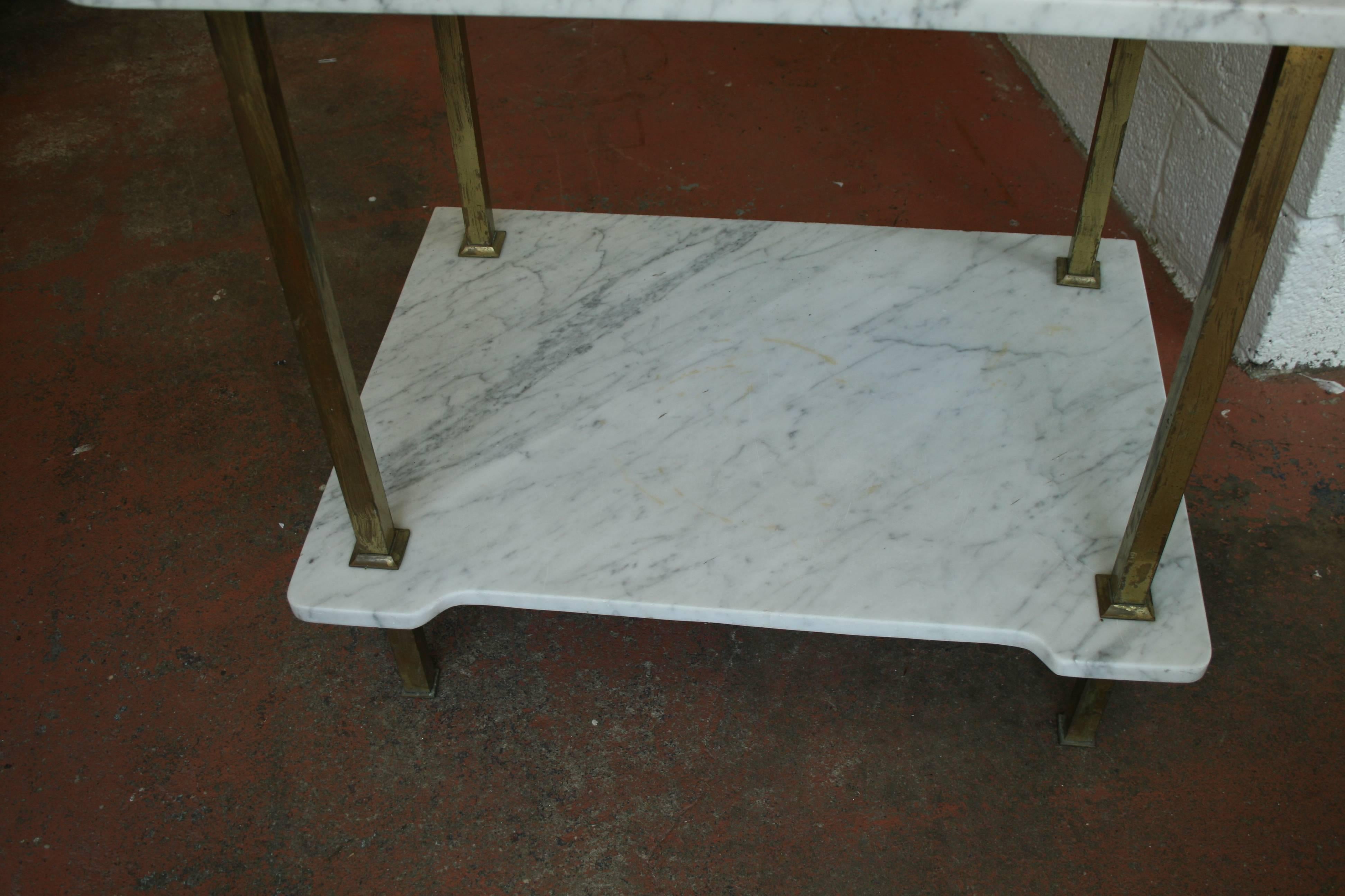 Italian Marble and Brass Console Table 3